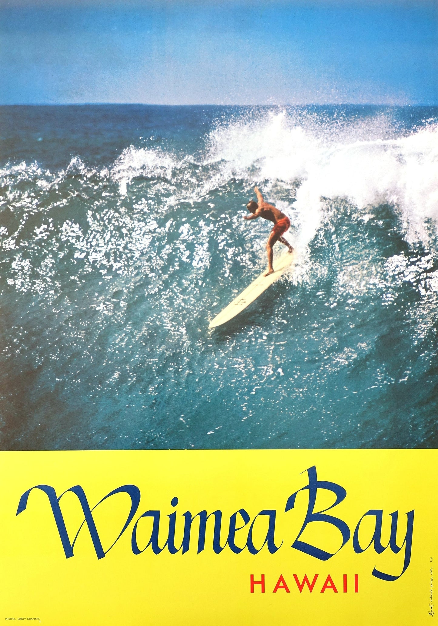 1960s Hawaii Waimea Bay feat. Mike Doyle - Original Vintage Poster