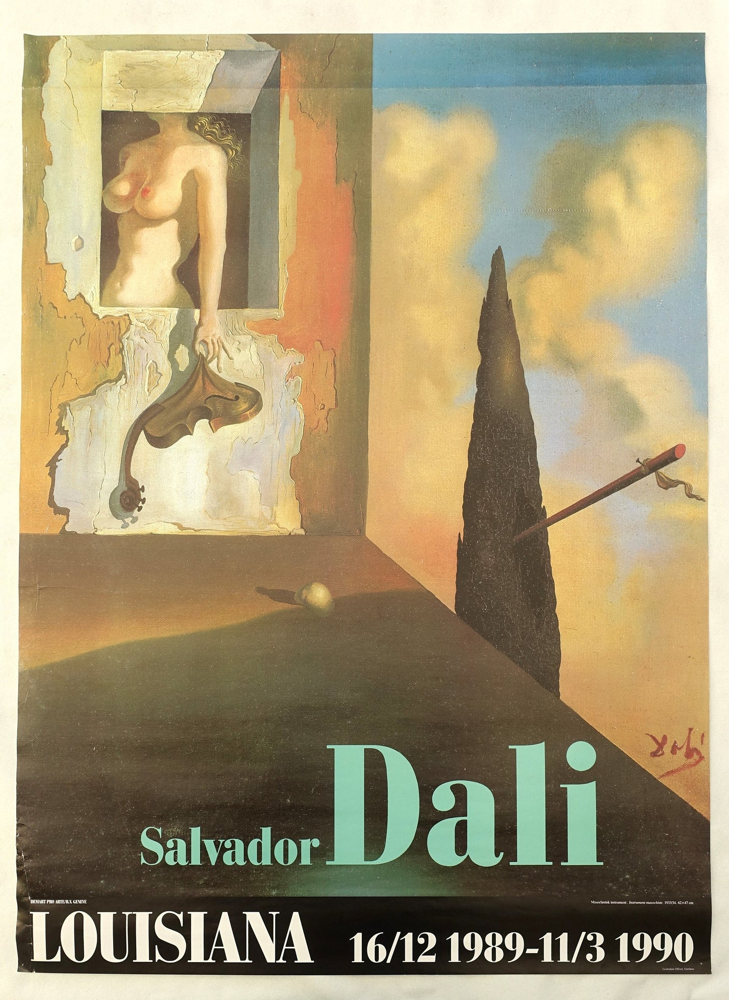 1989 Dali at Louisiana Museum of Modern Art - Original Vintage Poster