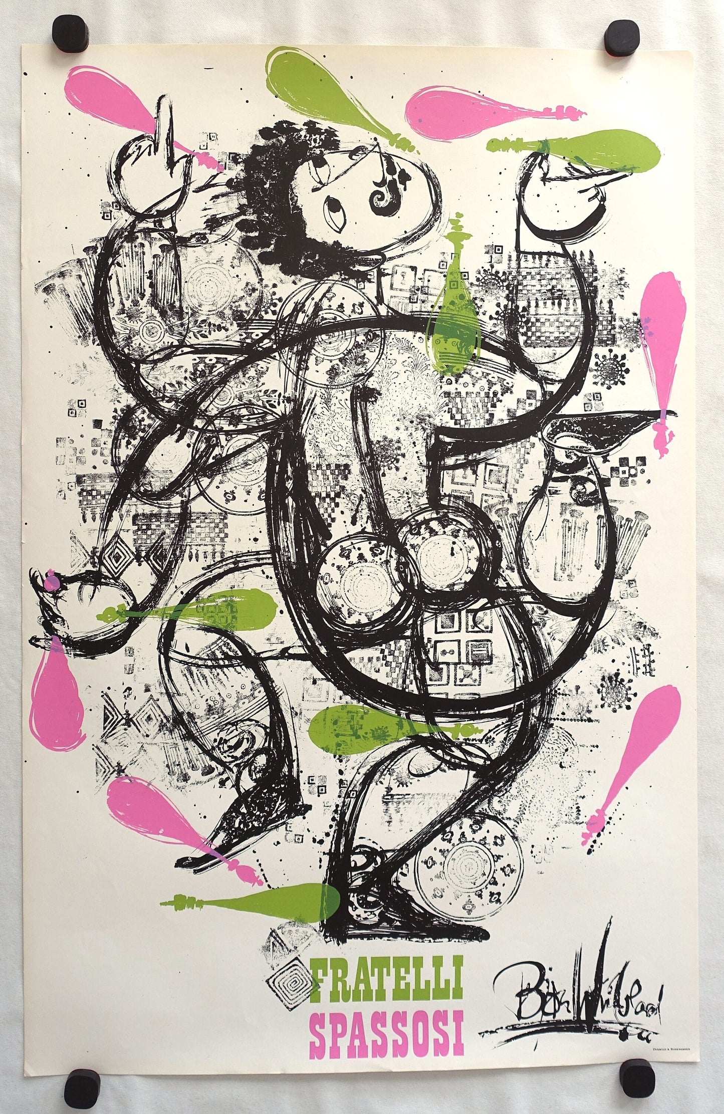 1966 Bjørn Wiinblad's Fratelli Spassosi II - Original Vintage Poster