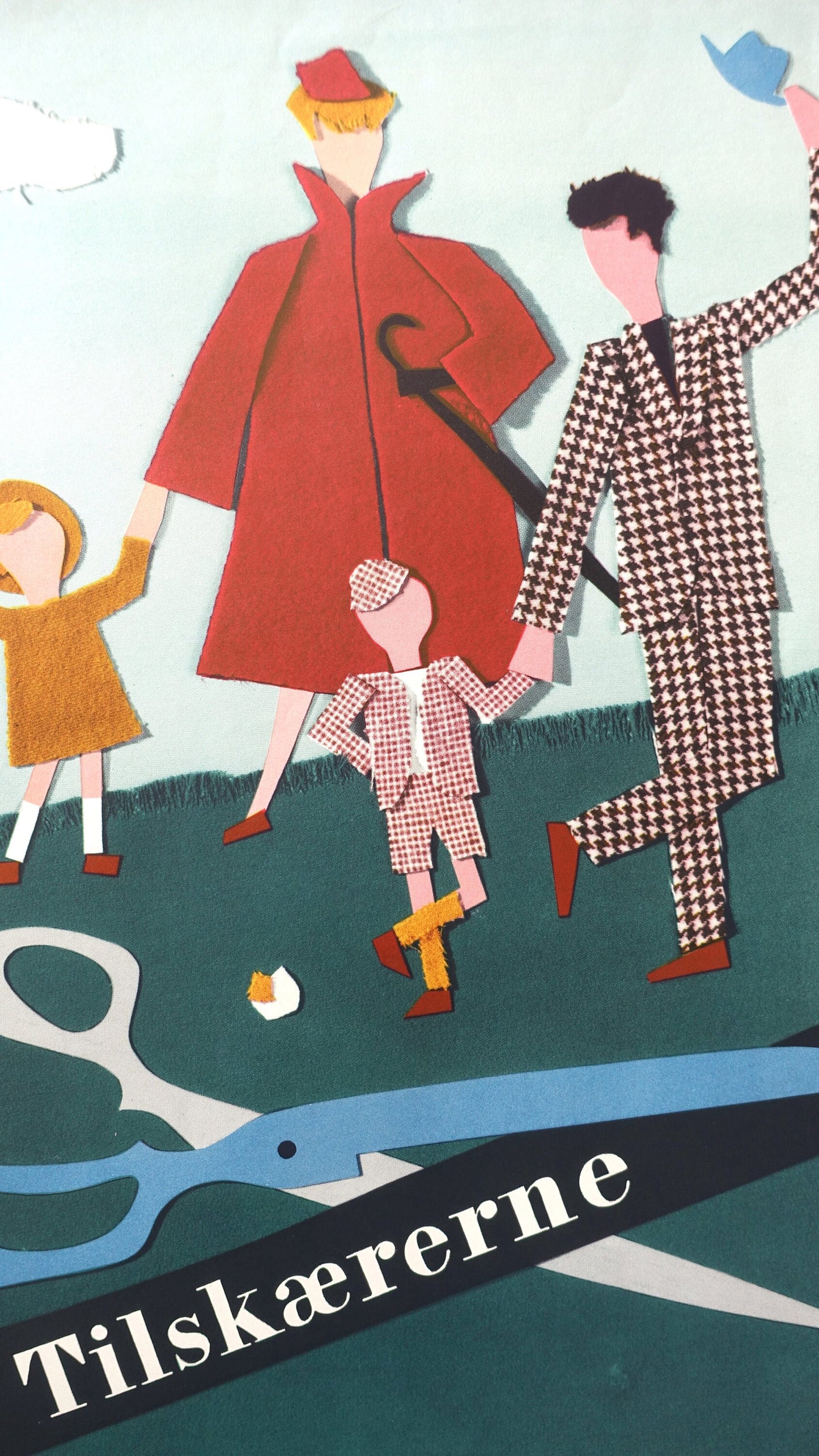 1950s Danish Fashion Textile Advertisement - Original Vintage Poster