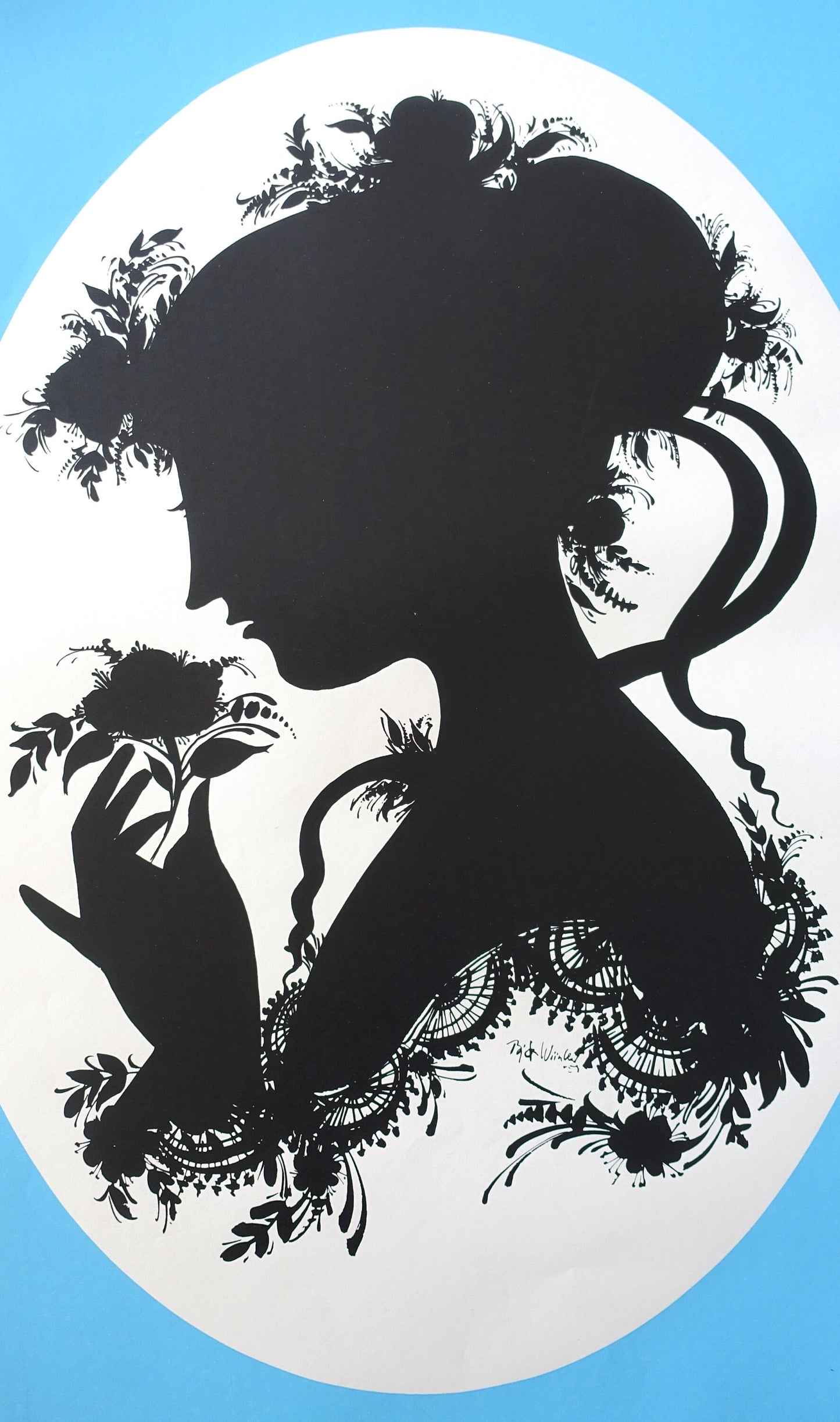 1959 Wiinblad's "Lady of the Camellias" (Blue version) - Original Vintage Poster