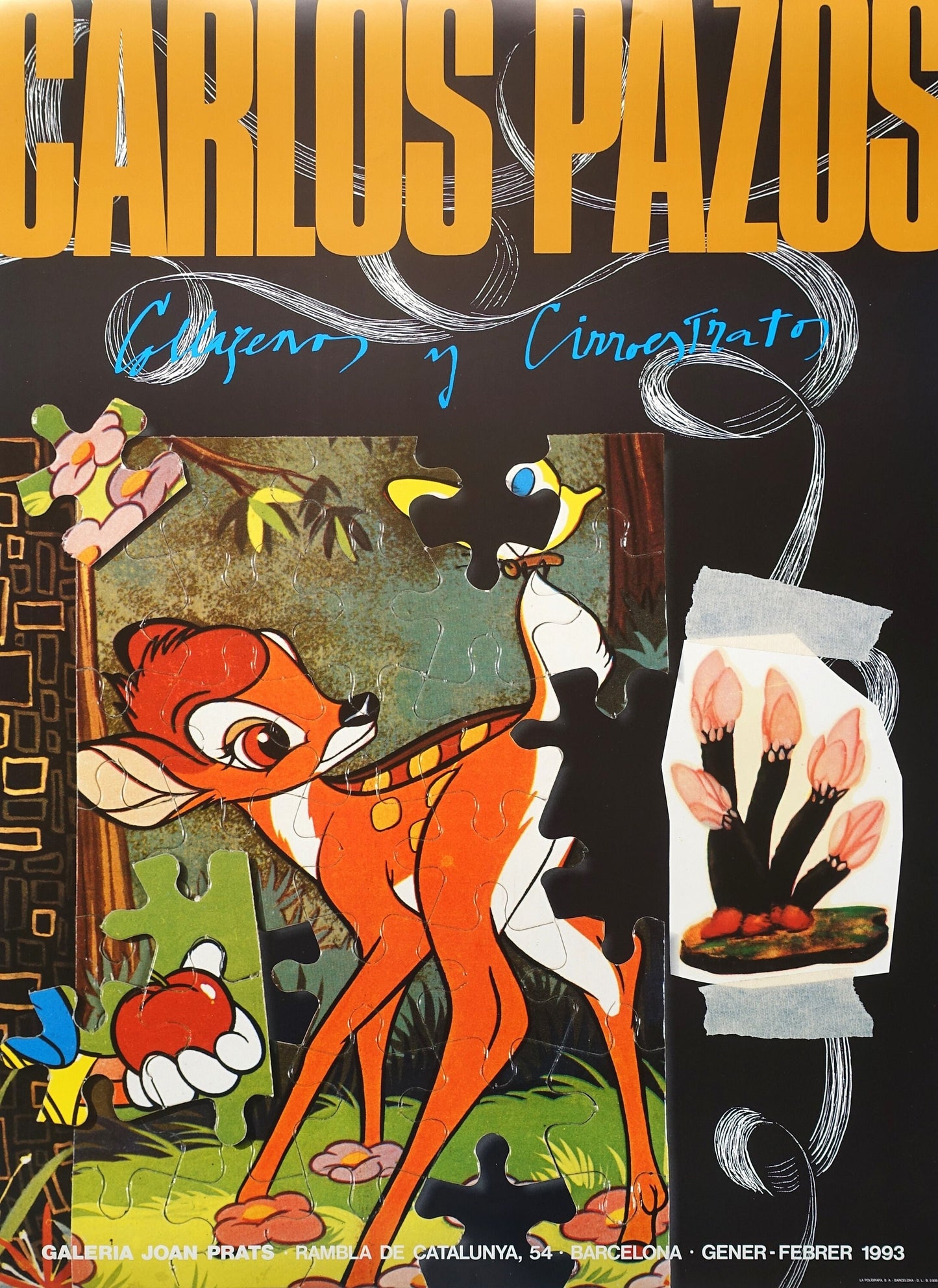 1993 Carlos Pazos Spanish Exhibition Poster - Original Vintage Poster