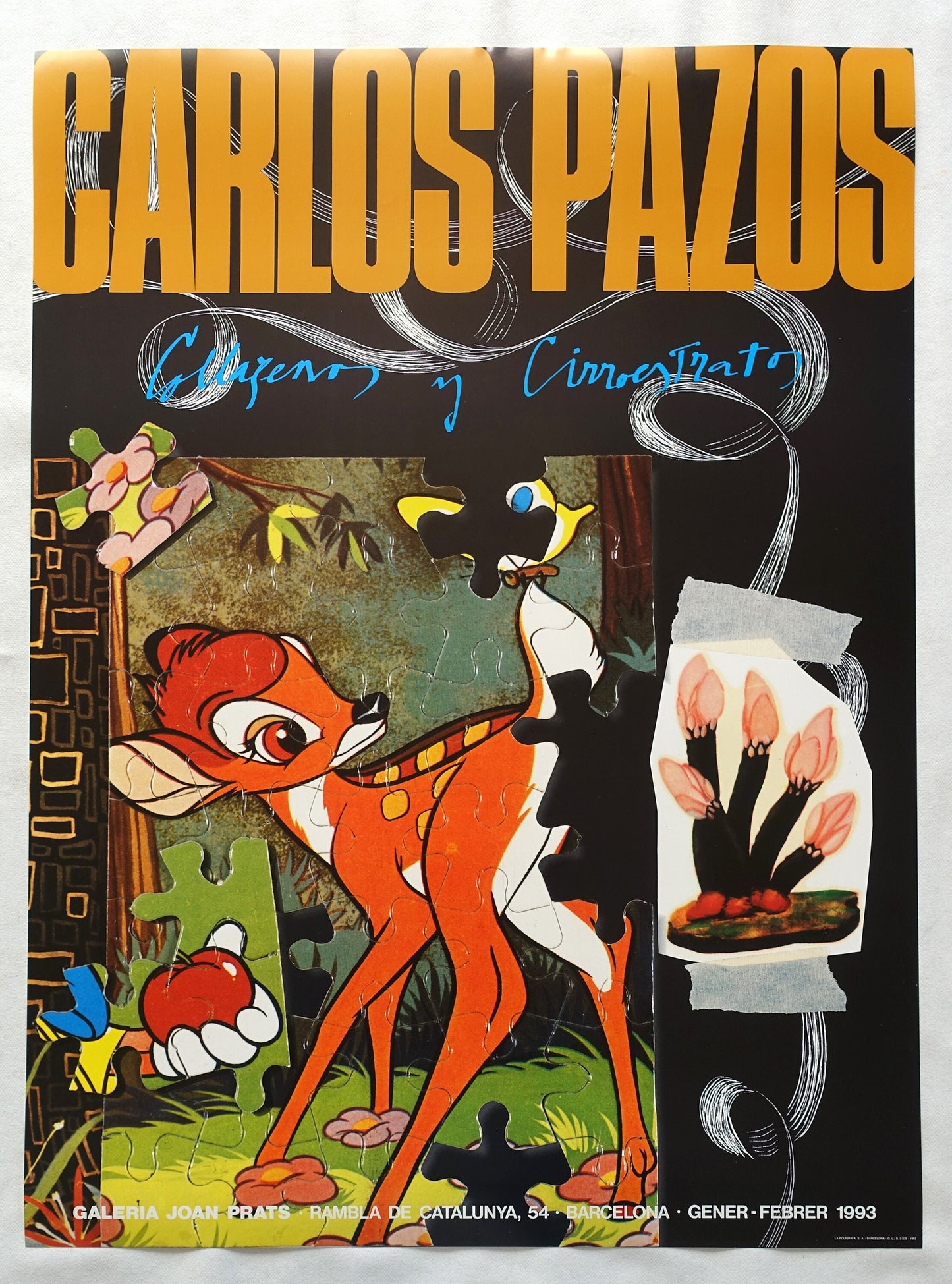 1993 Carlos Pazos Spanish Exhibition Poster - Original Vintage Poster