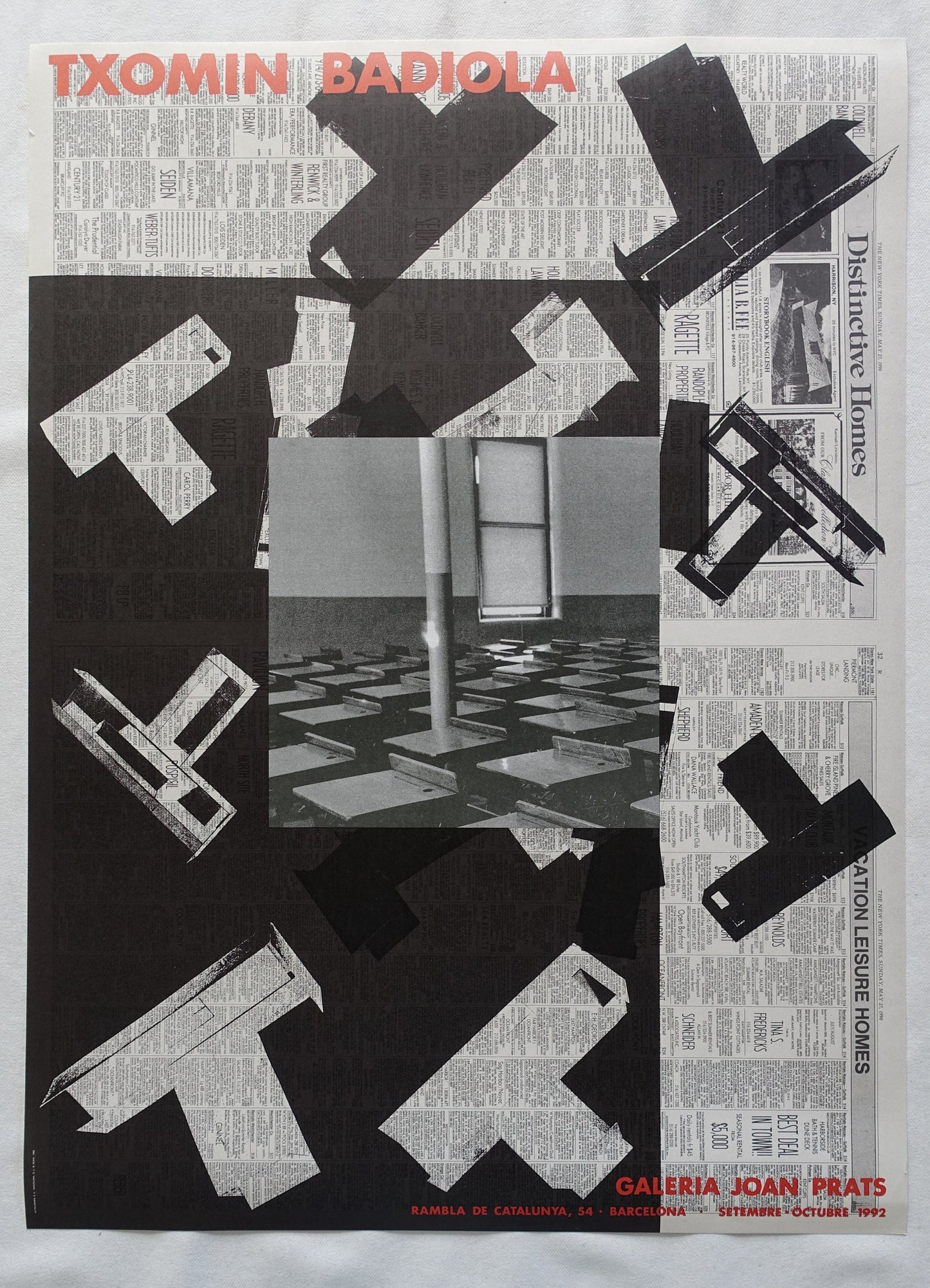 1992 Txomin Badiola Spanish Exhibition Poster - Original Vintage Poster