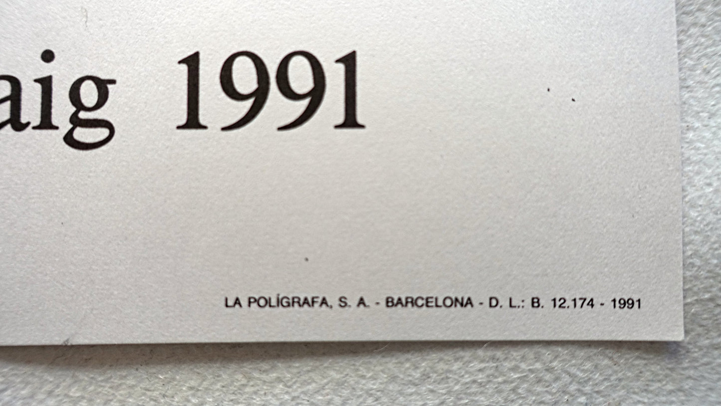 1991 Sergi Aguilar Spanish Exhibition Poster - Original Vintage Poster