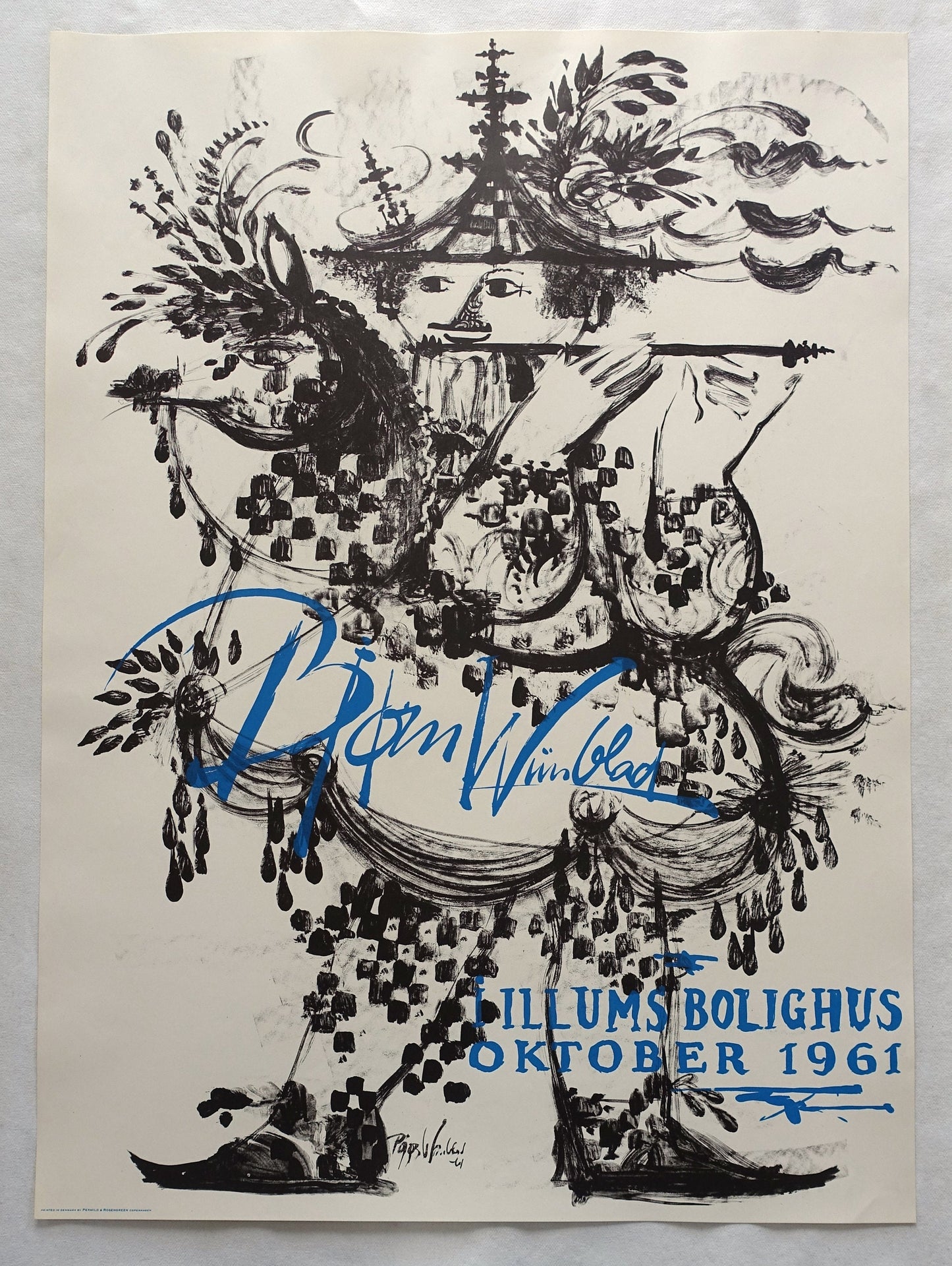 1961 Wiinblad Illum Exhibition - Original Vintage Poster