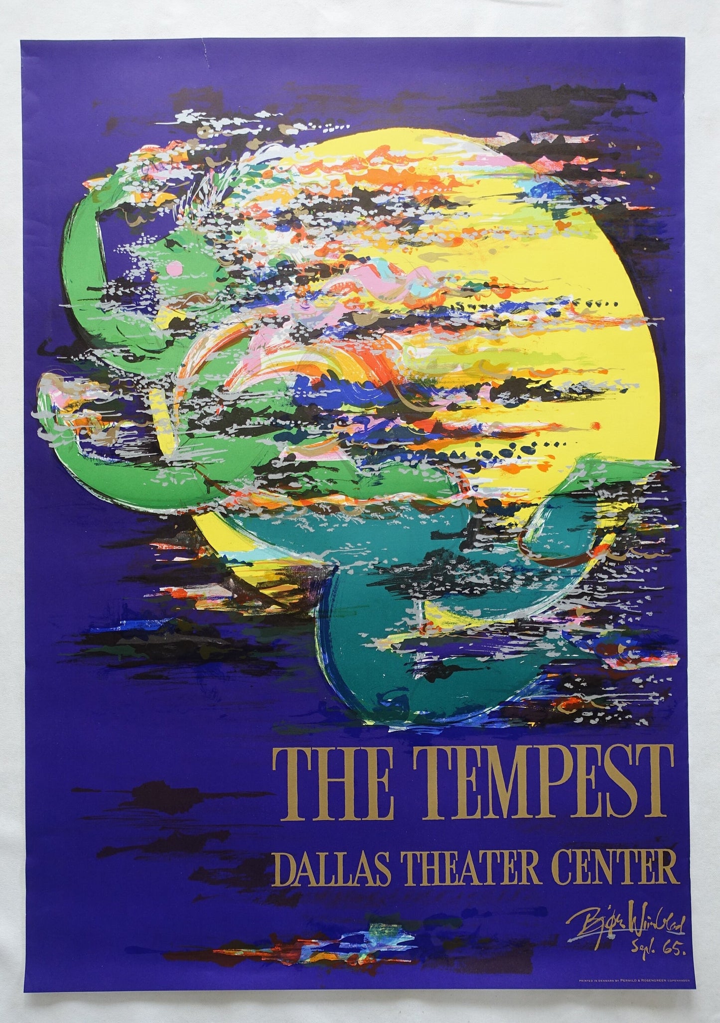 1965 Wiinblad The Tempest Dallas Theater Center - Original Vintage Poster