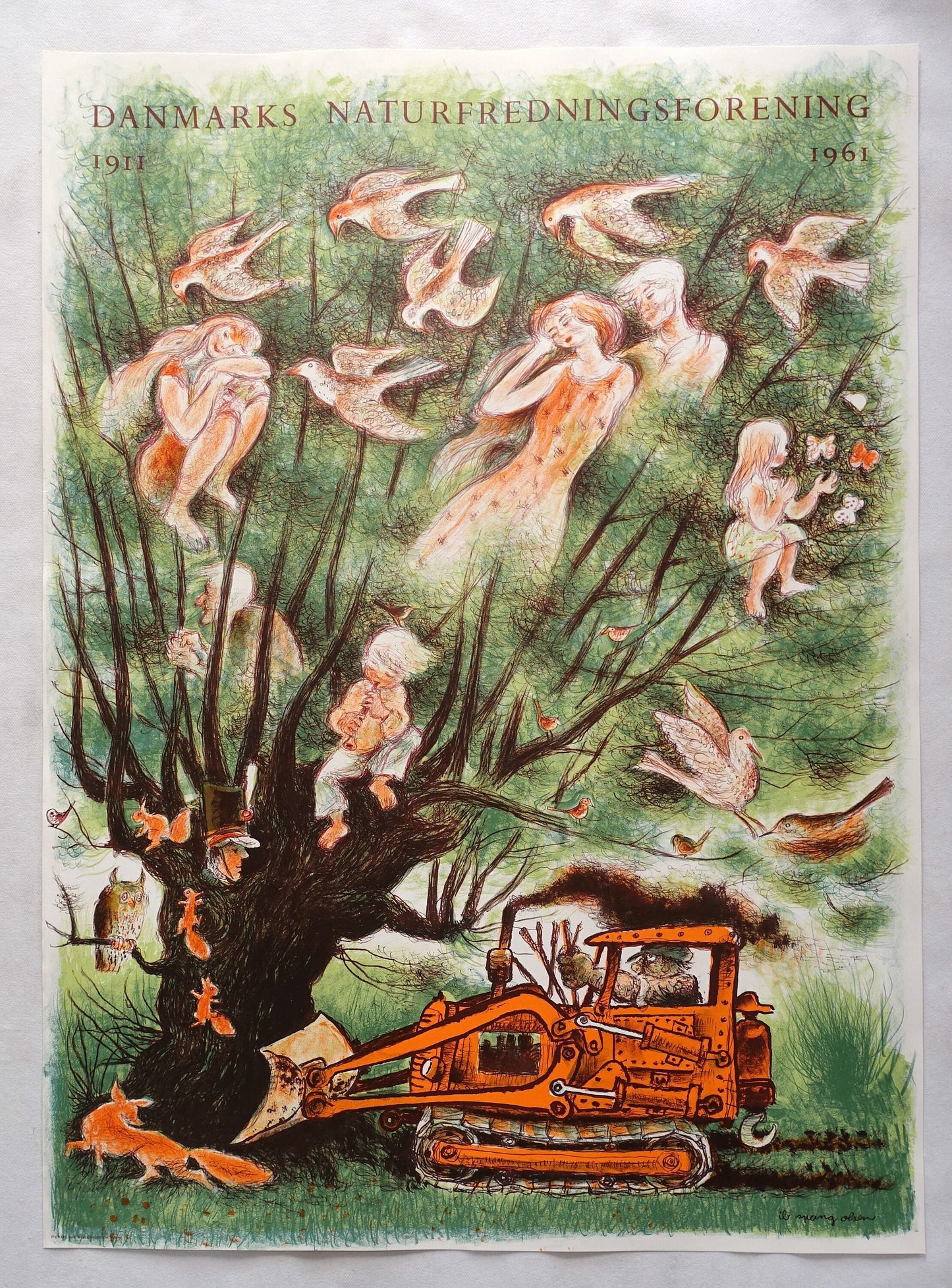 1961 Danish Nature Conservation Campaign by Ib Spang Olsen - Original Vintage Poster