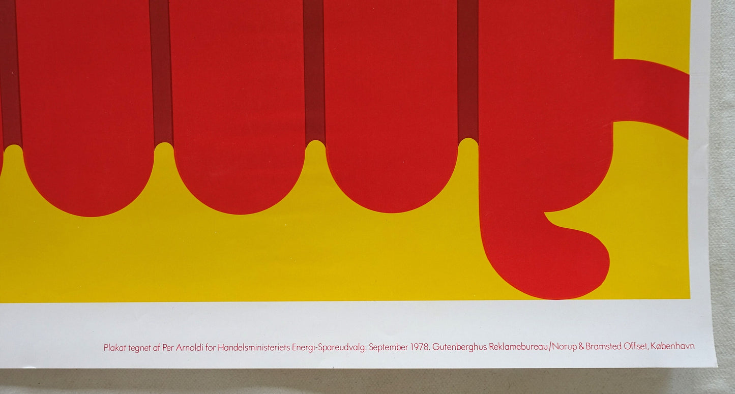 1978 Save Energy Campaign by Per Arnoldi (radiator) - Original Vintage Poster