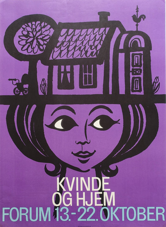 1960s Woman & Home Forum Copenhagen Exhibition - Original Vintage Poster