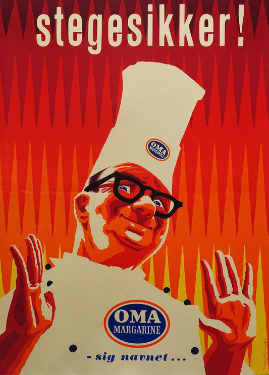 1950s Chef Butter OMA Margarine Advertisement- Original Vintage Poster