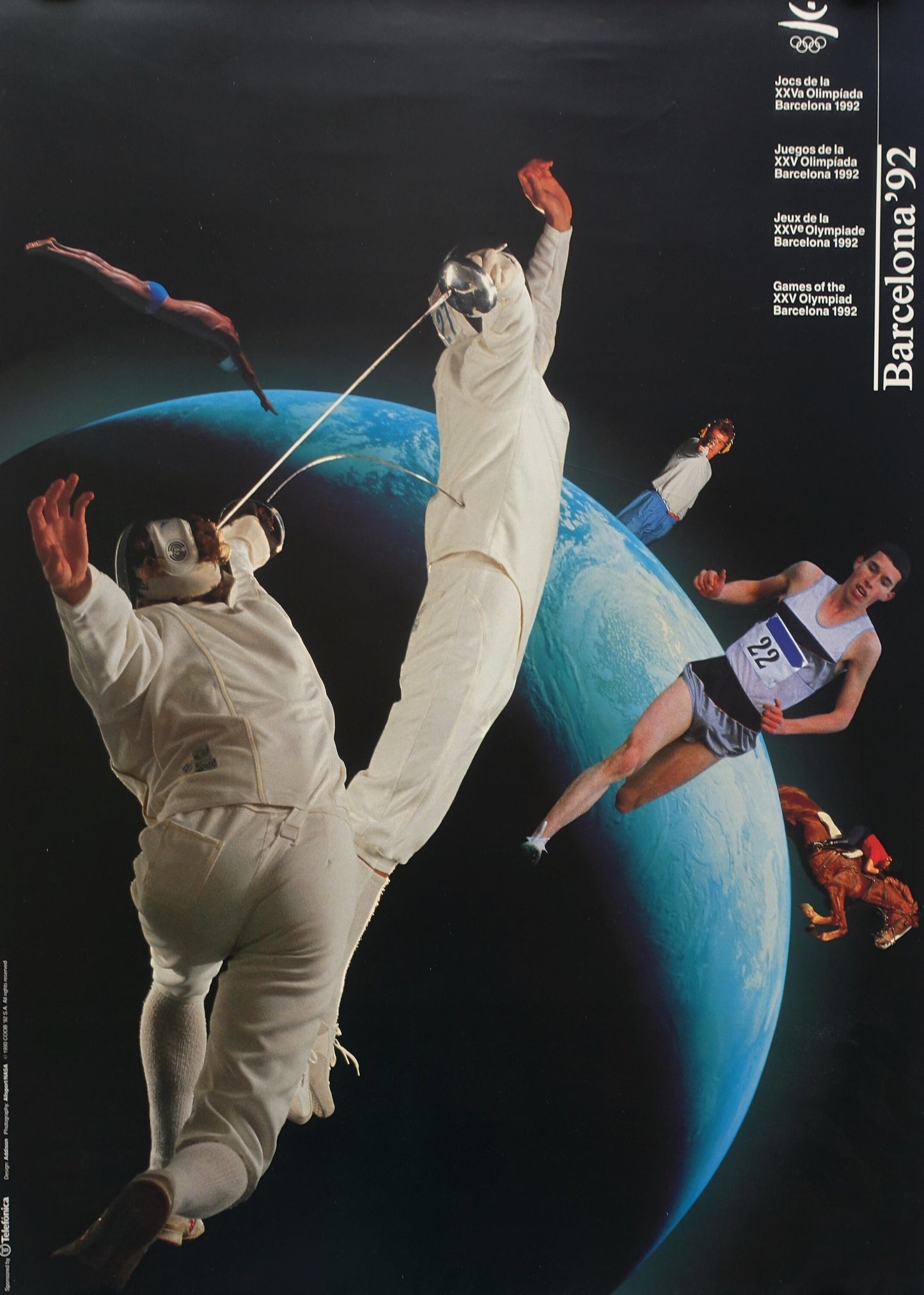 1992 Summer Olympic Games Various Athletes - Original Vintage Poster