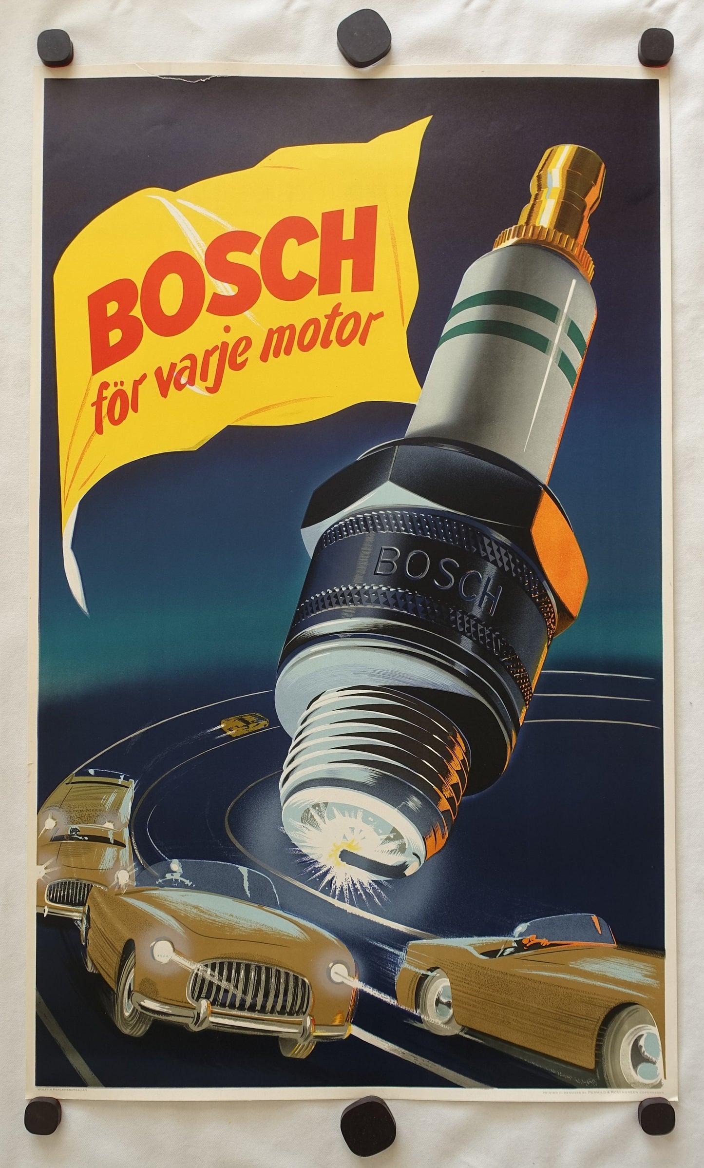 1950s Bosch Spark Plug - Original Vintage Poster