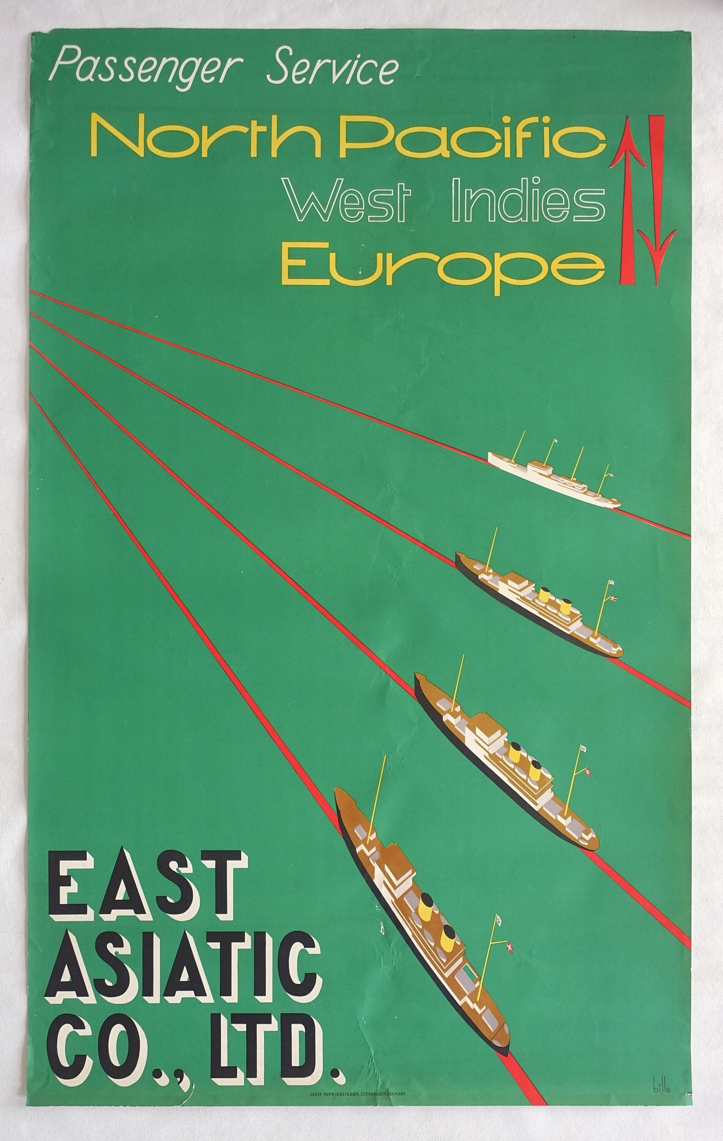 1935 East Asiatic Company by Edmund Bille - Original Vintage Poster