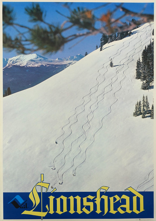 1960s Lionshead Colorado Skiing Travel Poster - Original Vintage Poster