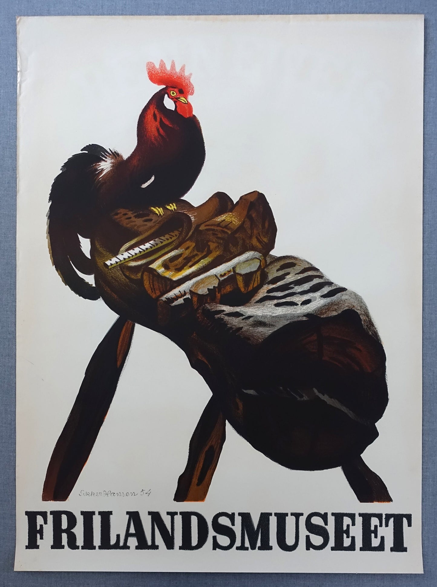 1954 Frilandsmuseet by Sikker Hansen (Danish Open-Air Museum) - Original Vintage Poster