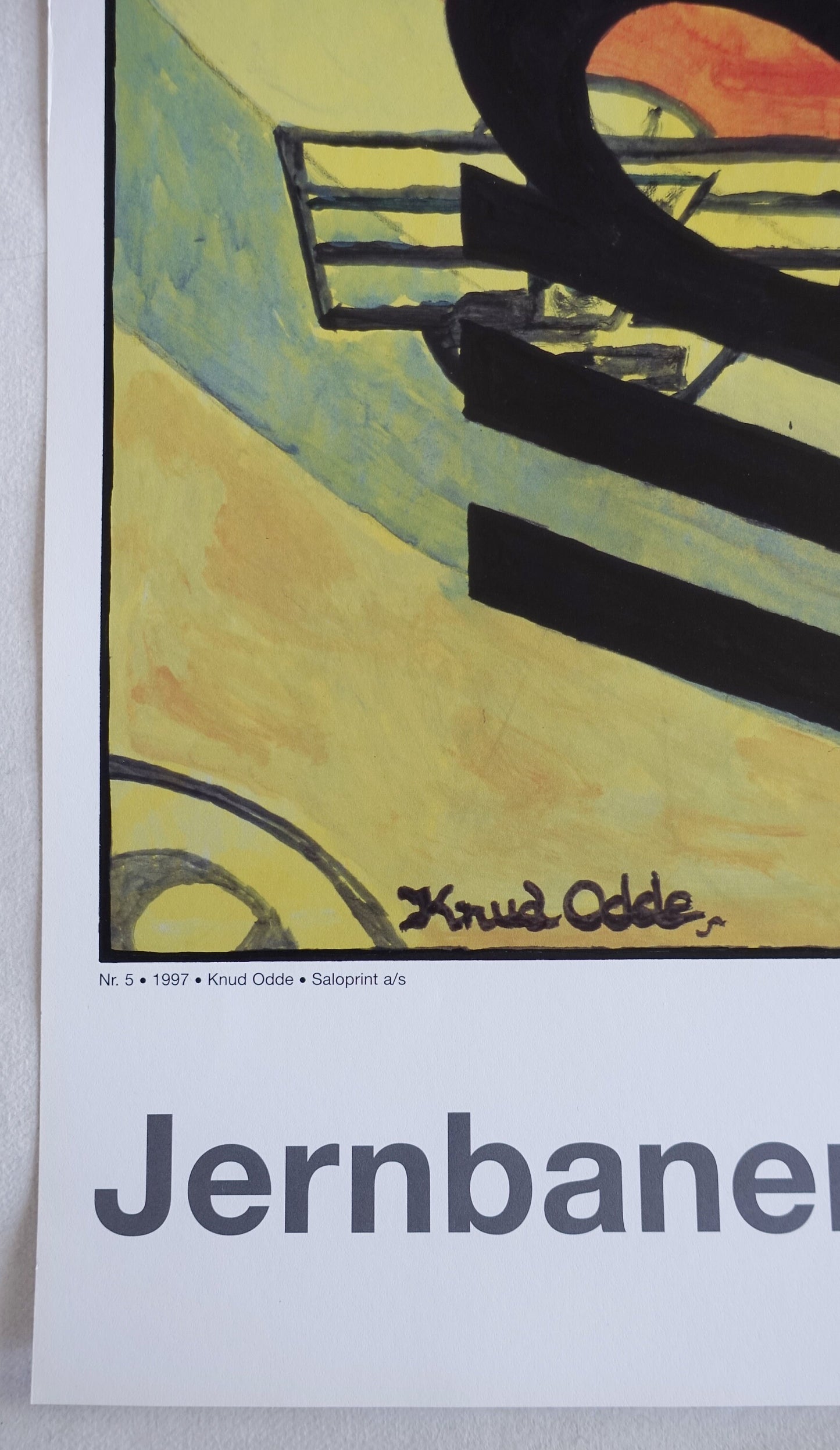 1997 Danish Railways 150th Anniversary by Knud Odde No 5 - Original Vintage Poster