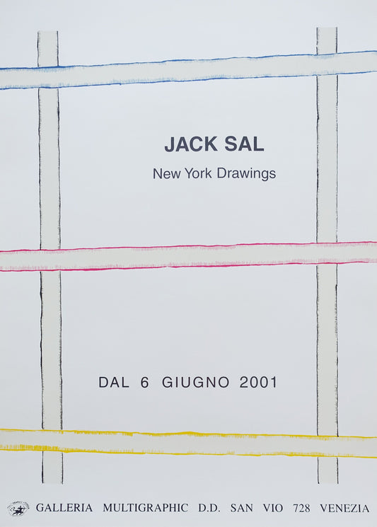 2001 Jack Sal New York Drawings Exhibition Poster - Original Vintage Poster