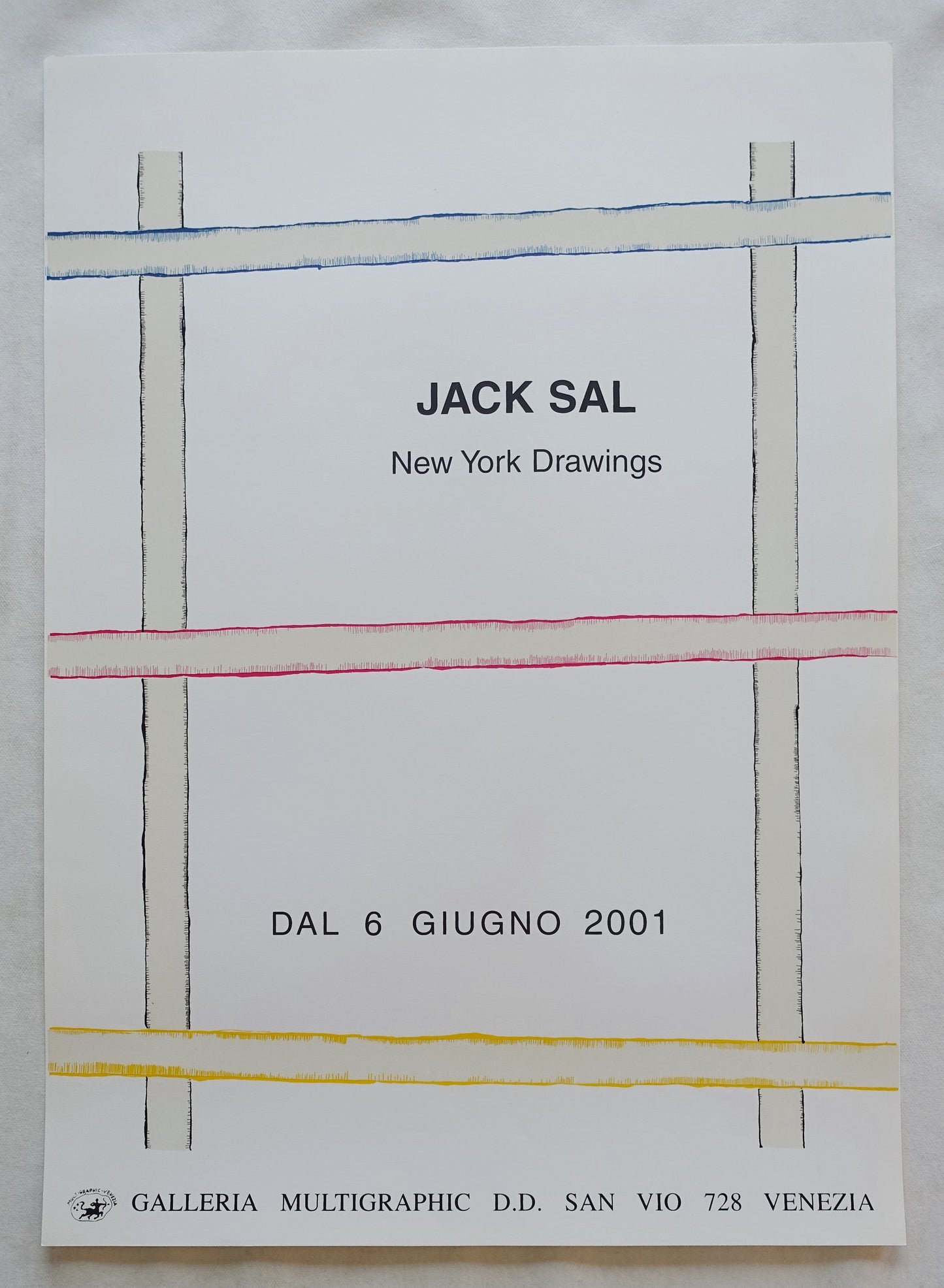 2001 Jack Sal New York Drawings Exhibition Poster - Original Vintage Poster