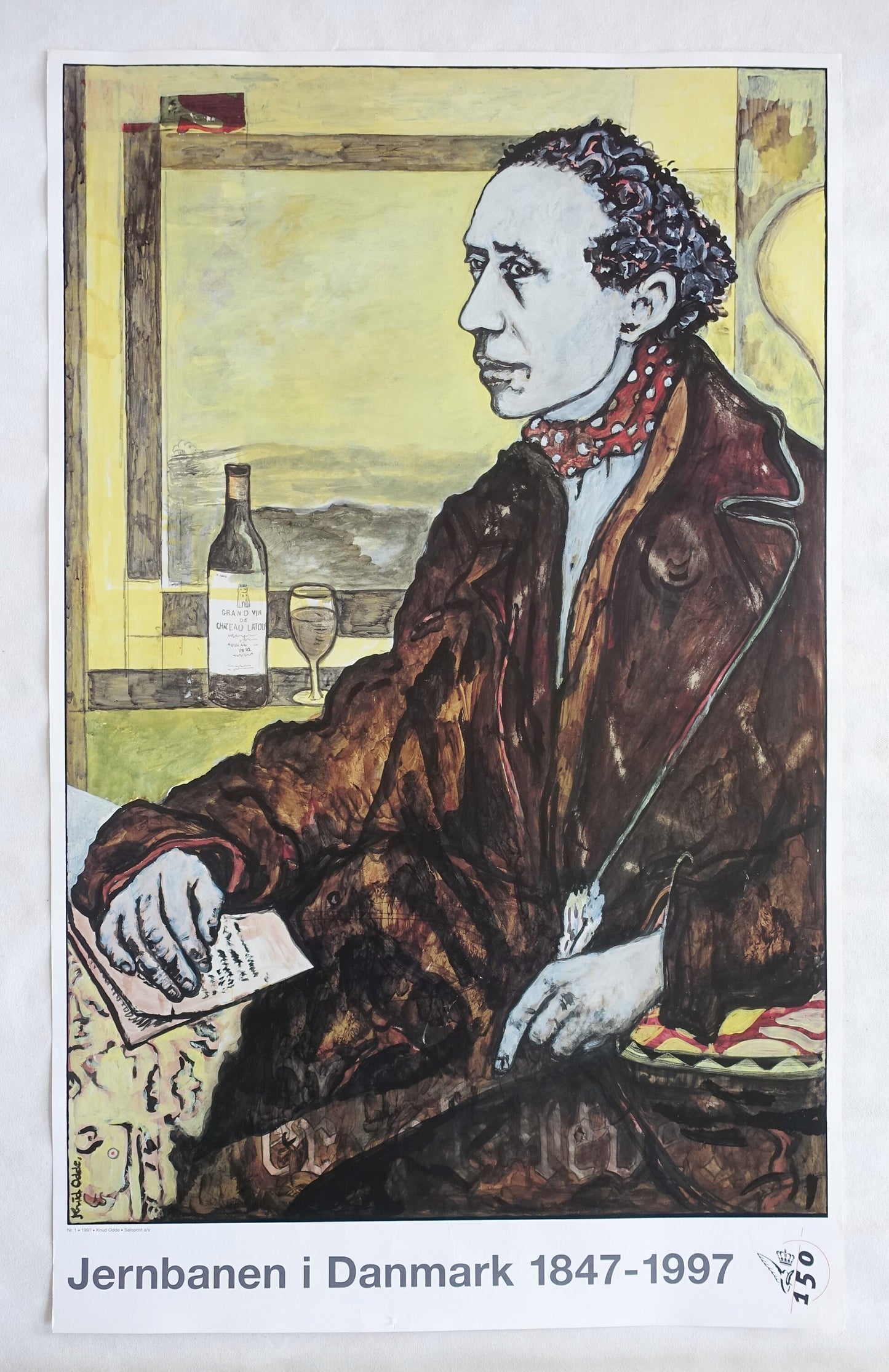 1997 Danish Railway Advertisement feat. Hans Christian Andersen No 1 - Original Vintage Poster