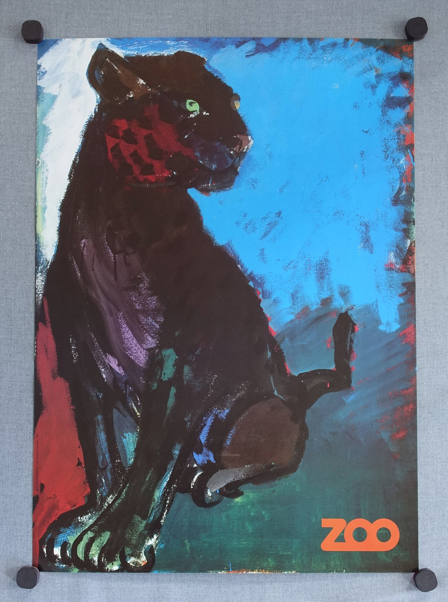 1982 Copenhagen Zoo Panther - Original Vintage Poster