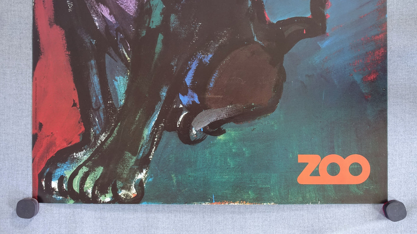 1982 Copenhagen Zoo Panther - Original Vintage Poster