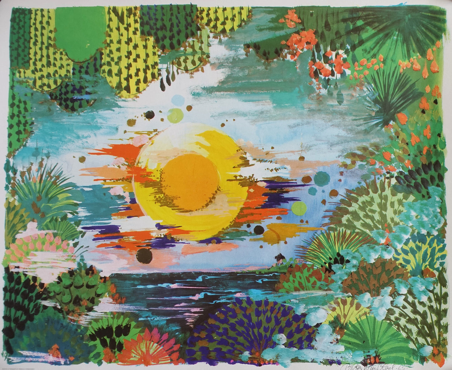 1965 Bjørn Wiinblad's "Sunset" - Original Vintage Poster