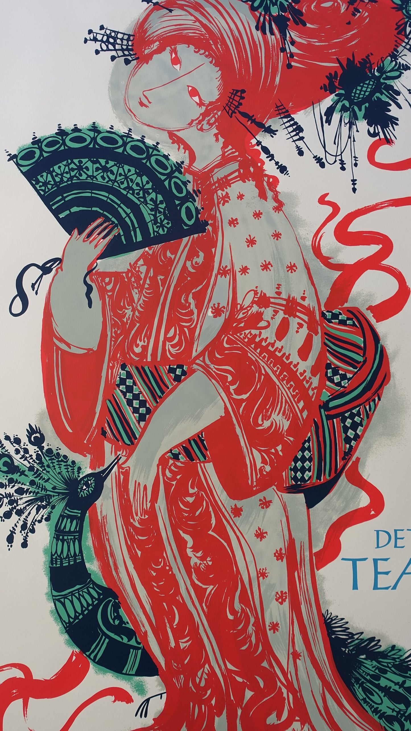1954 Bjørn Wiinblad's "The Teahouse of the August Moon" at The New Theater - Original Vintage Poster