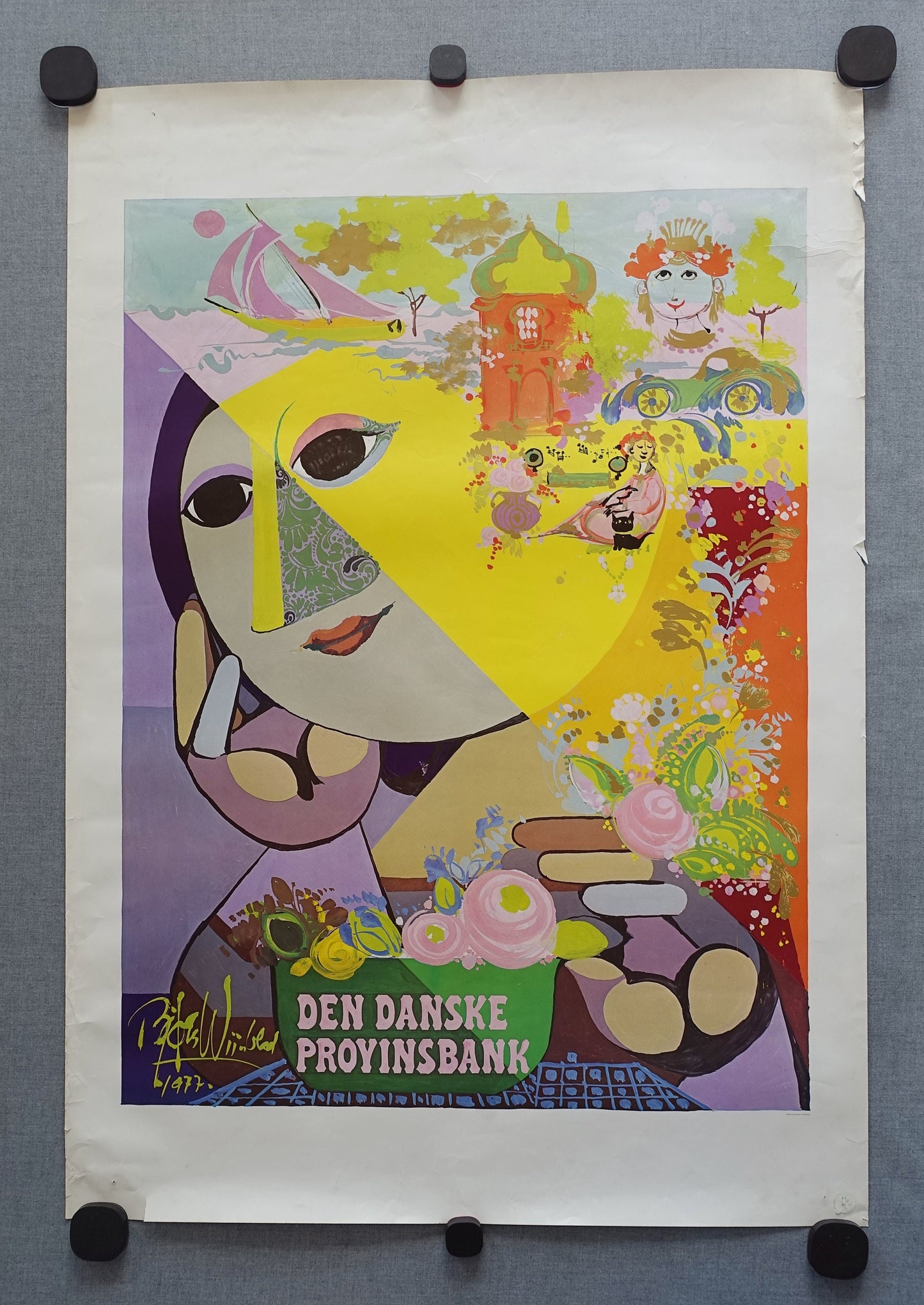 1977 Wiinblad Dreaming Lady - Original Vintage Poster