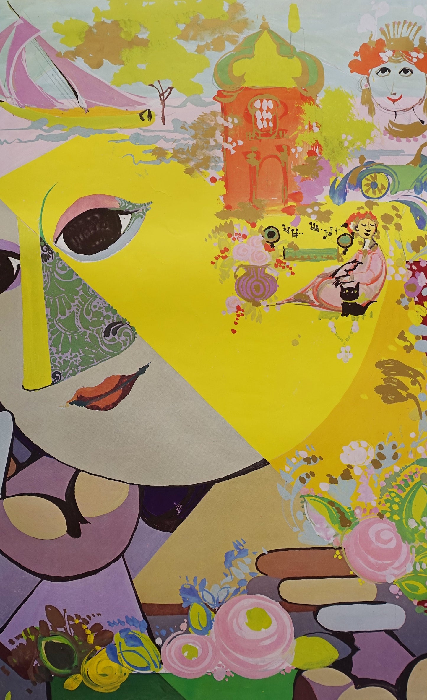 1977 Wiinblad Dreaming Lady - Original Vintage Poster