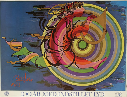 1977 Bjørn Wiinblad Music Artwork for IFOI Denmark - Original Vintage Poster