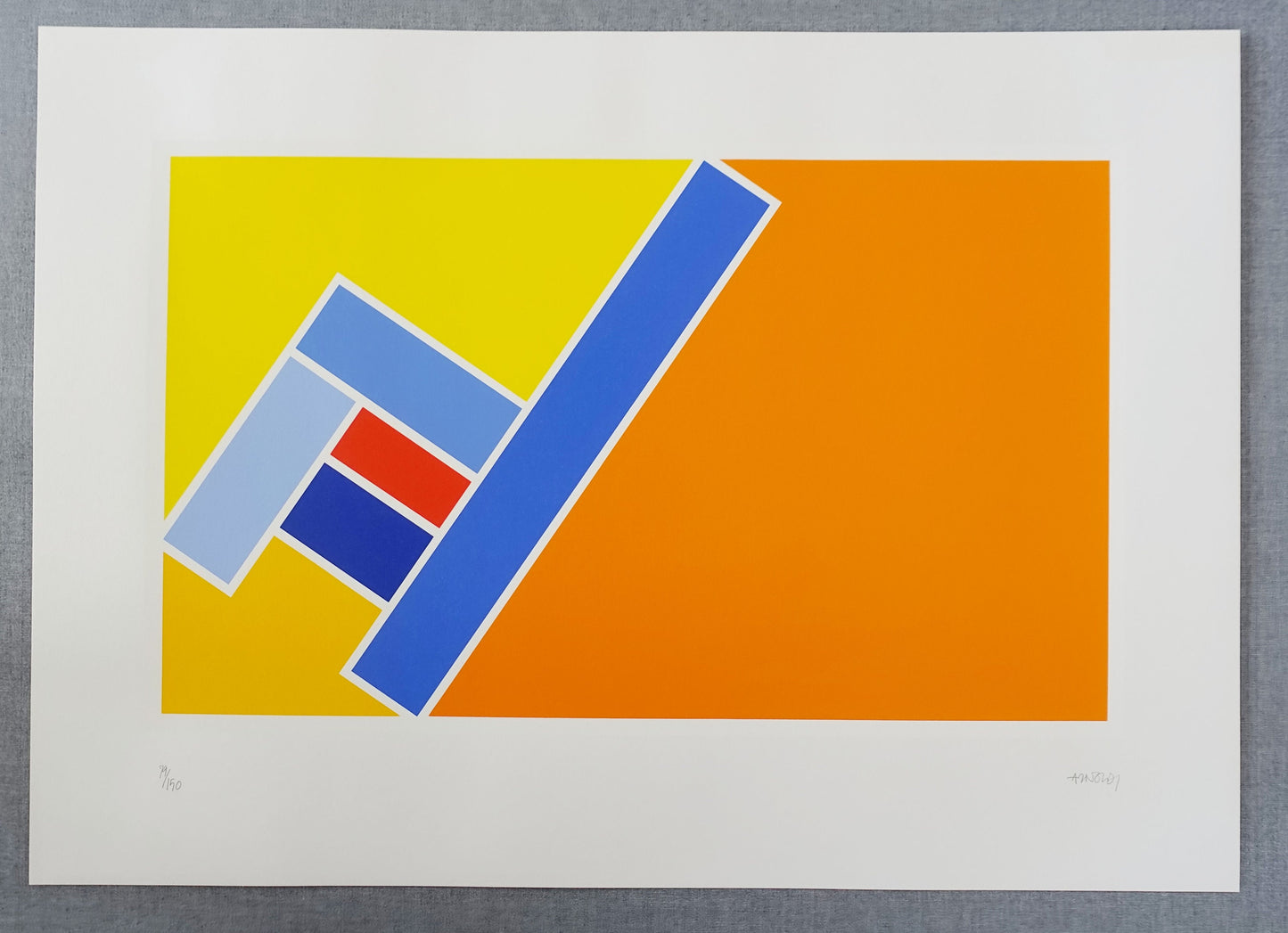 1980s Arnoldi Chair Orange Lithography - Original Vintage Poster