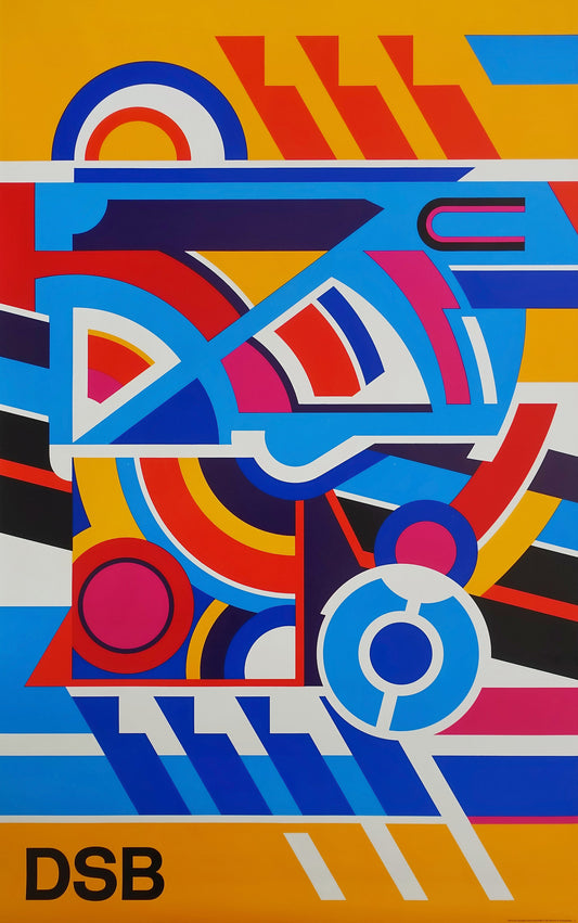 1982 Danish Railway Modern Art by Henning Damgård-Sørensen 4