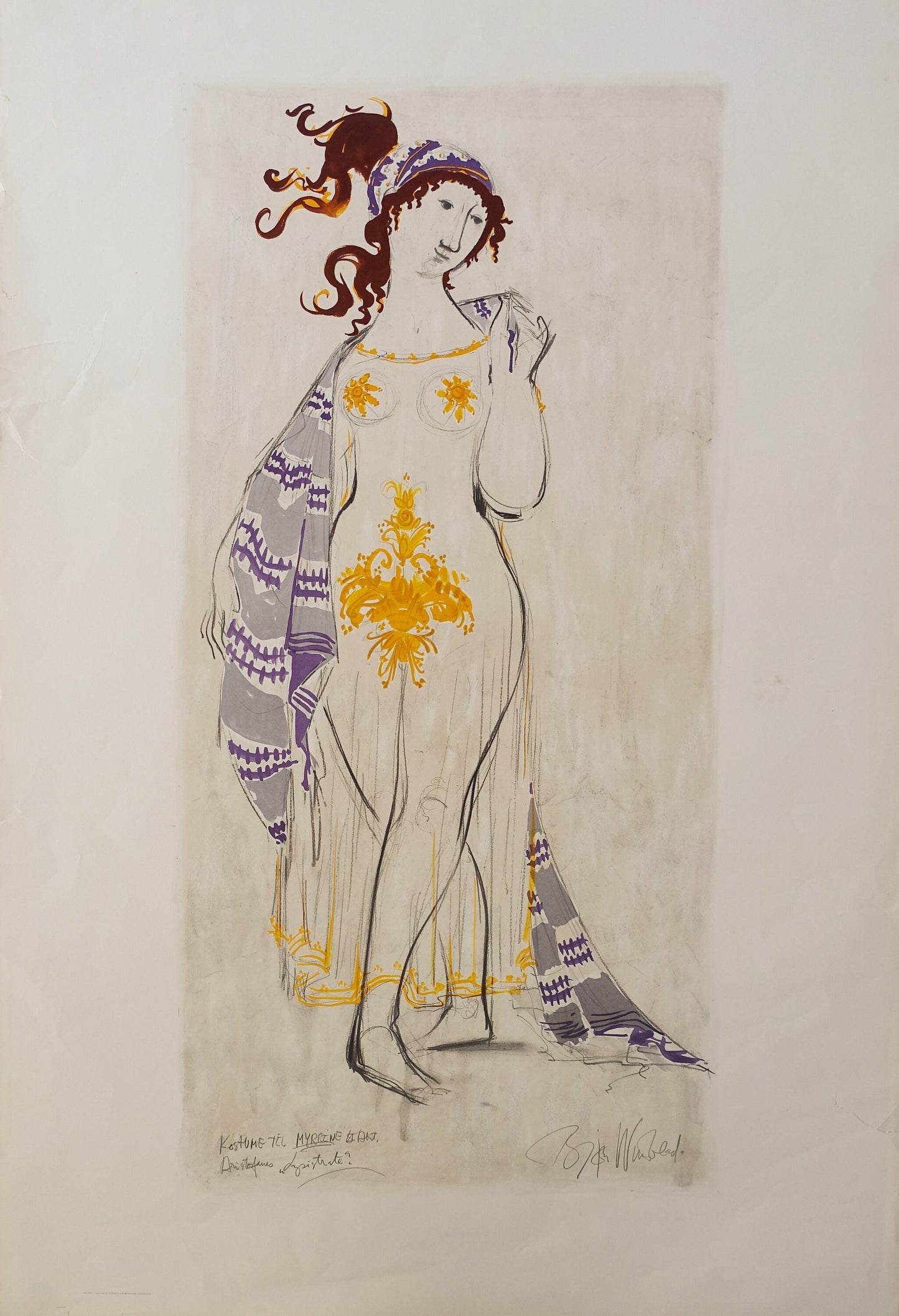 1970s Wiinblad Lysistrata Sketch - Original Vintage Poster