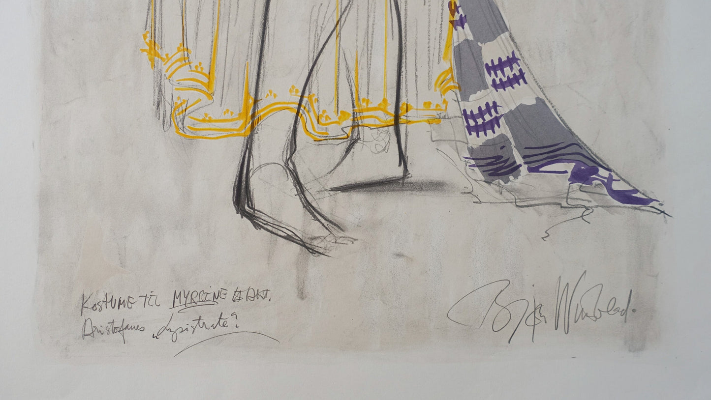 1970s Wiinblad Lysistrata Sketch - Original Vintage Poster
