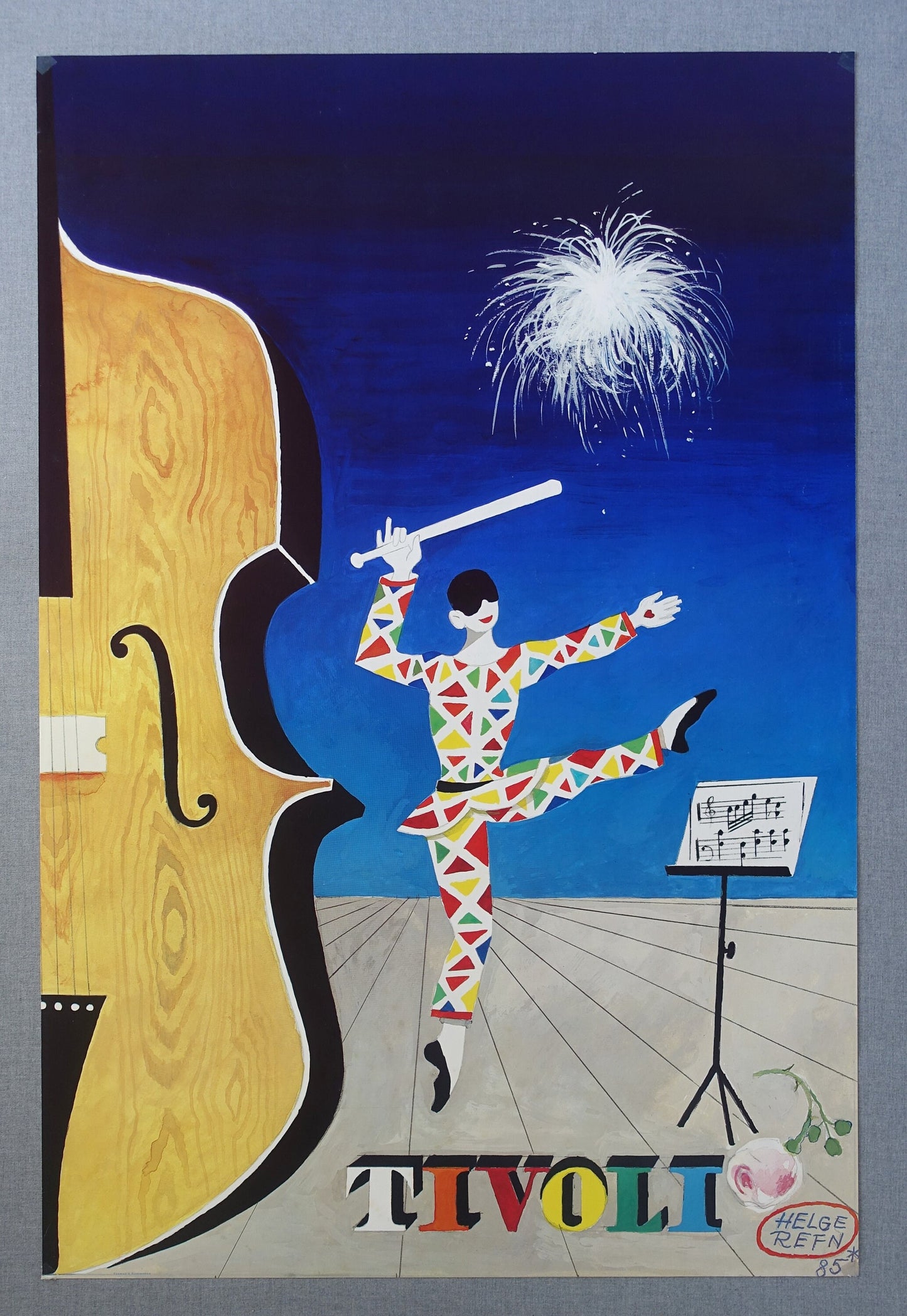 1985 Tivoli Gardens by Helge Refn (huge version) - Original Vintage Poster
