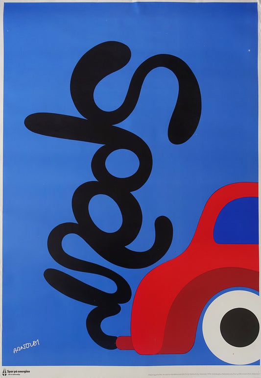 1978 Save Energy Campaign by Per Arnoldi (car) - Original Vintage Poster