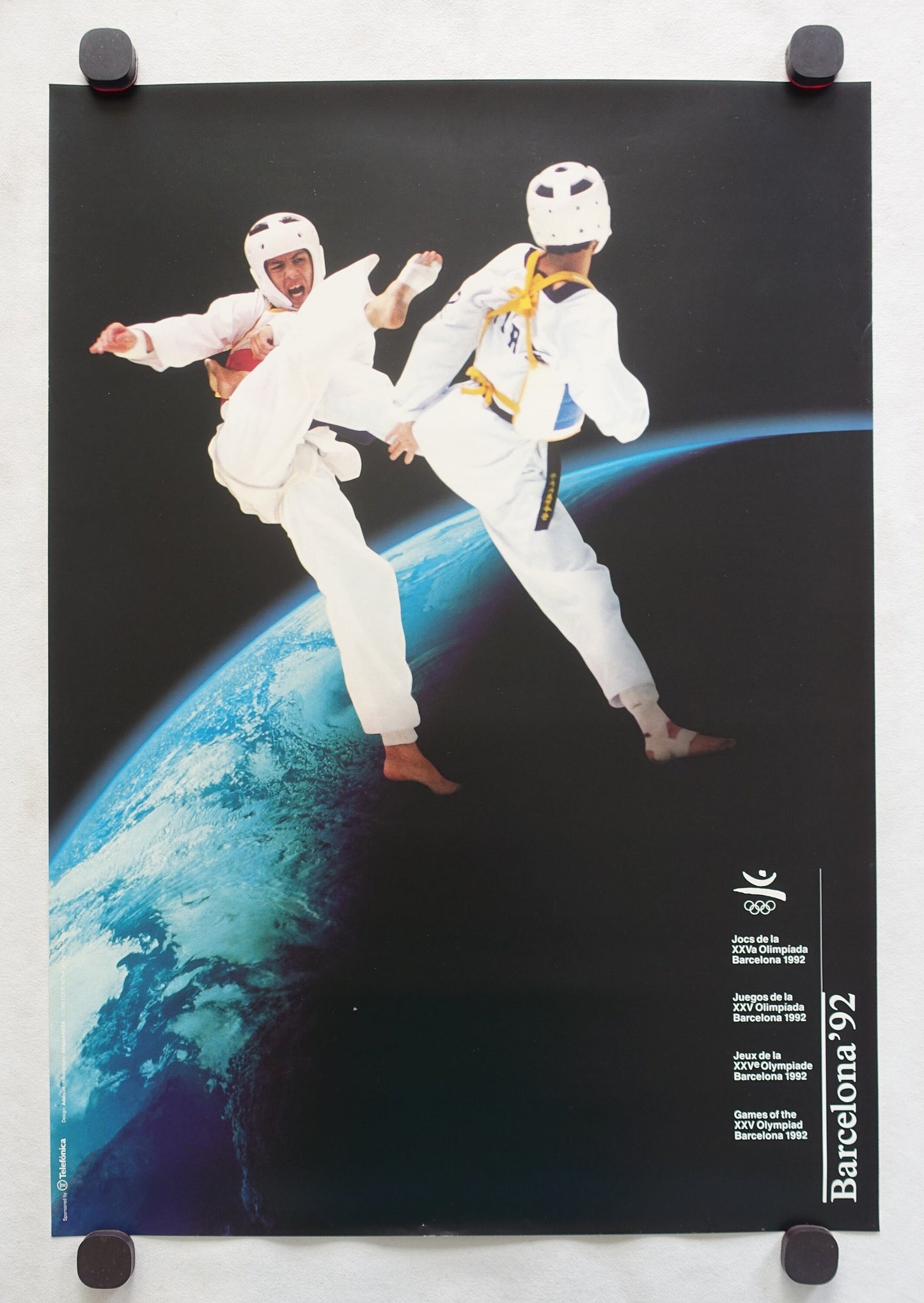 1992 Summer Olympic Games Barcelona Taekwondo - Original Vintage Poster