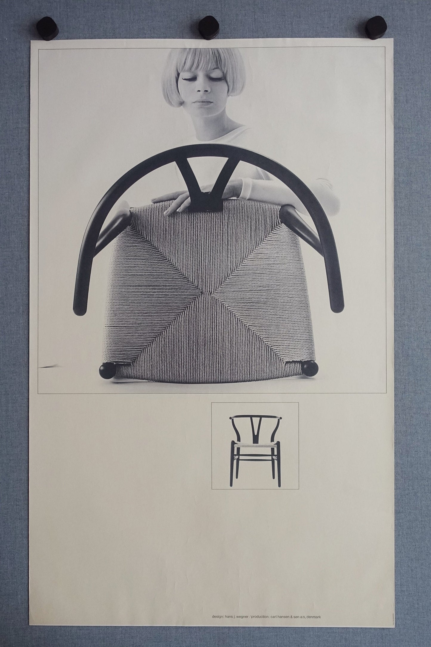 1960s Wegner's Wishbone Chair - Original Vintage Poster