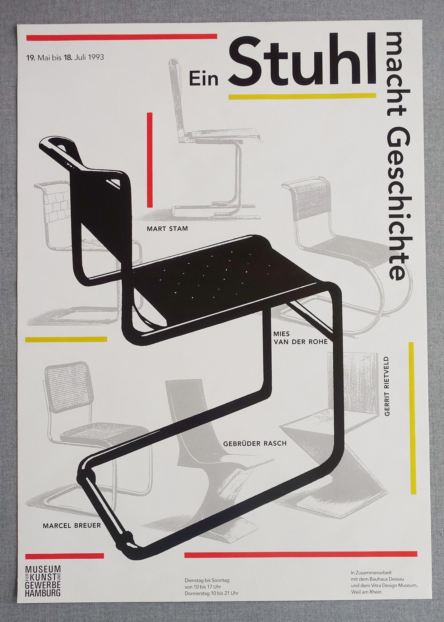 1993 Design Chairs Hamburg Exhibition - Original Vintage Poster