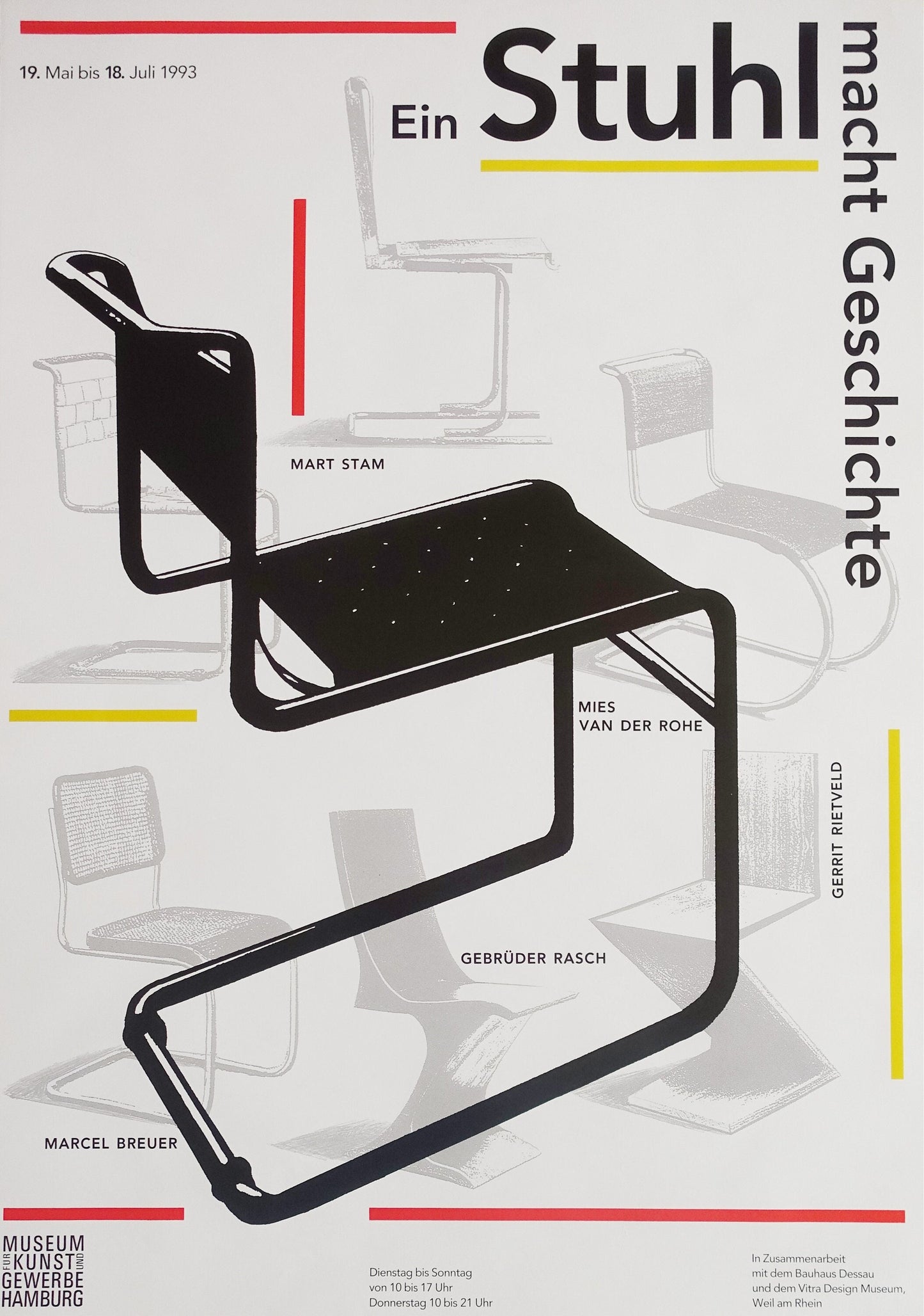 1993 Design Chairs Hamburg Exhibition - Original Vintage Poster