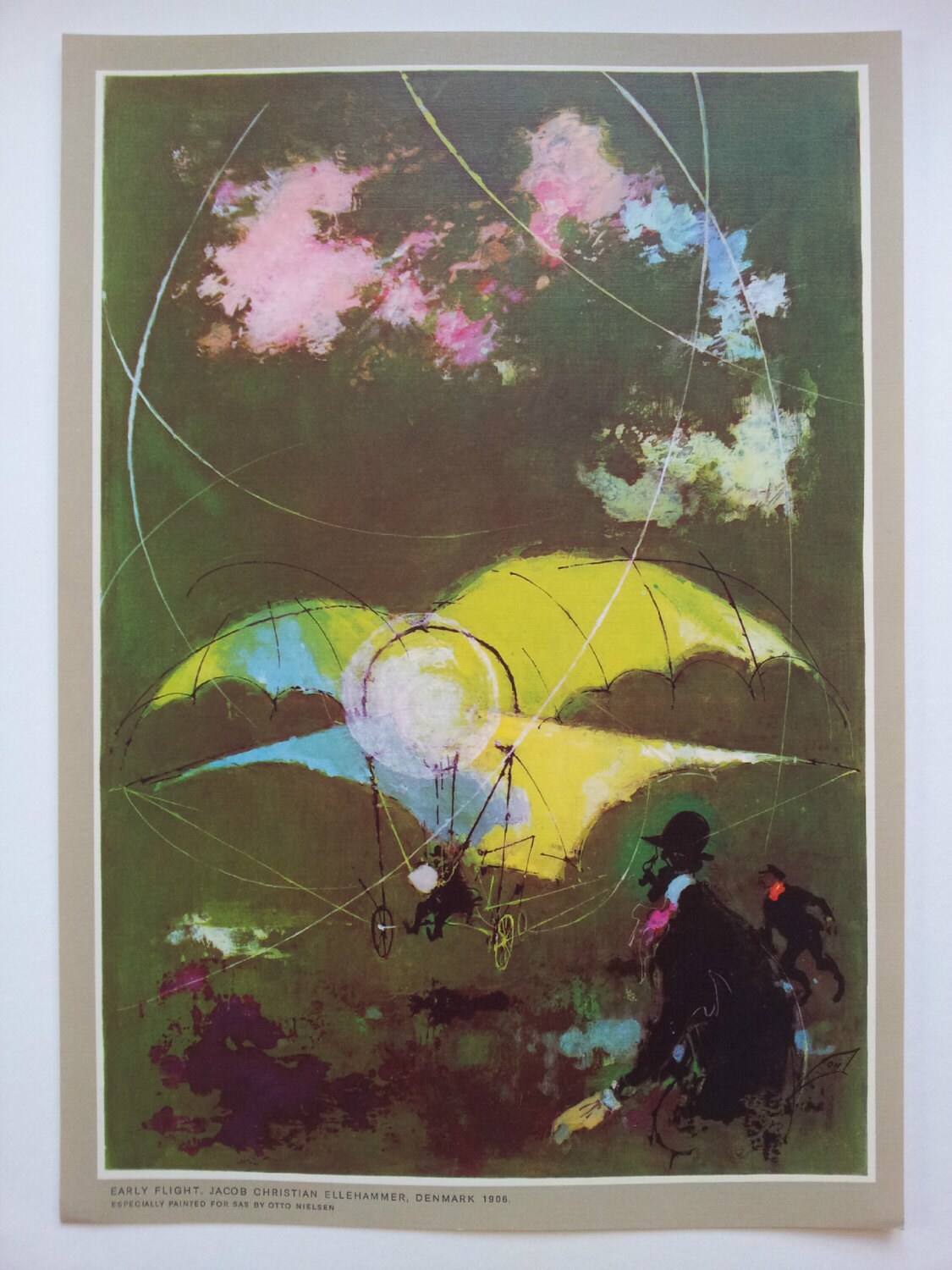 1960 SAS Airlines Poster (Jacob Christian Ellehammer) - Original Vintage Poster