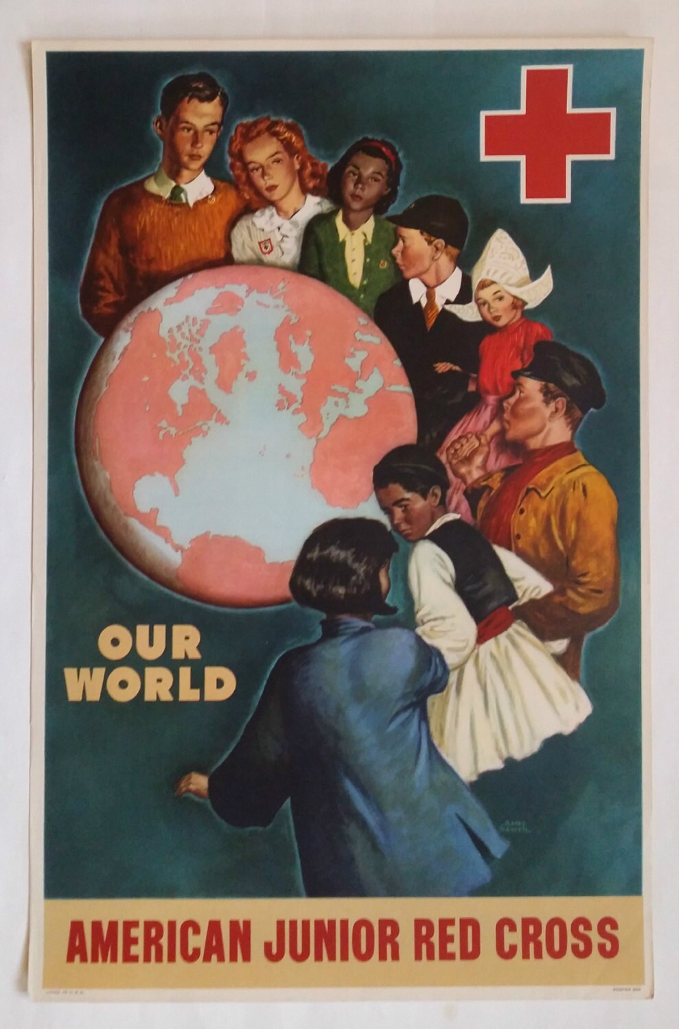 1945 American Junior Red Cross -  Original Vintage Poster