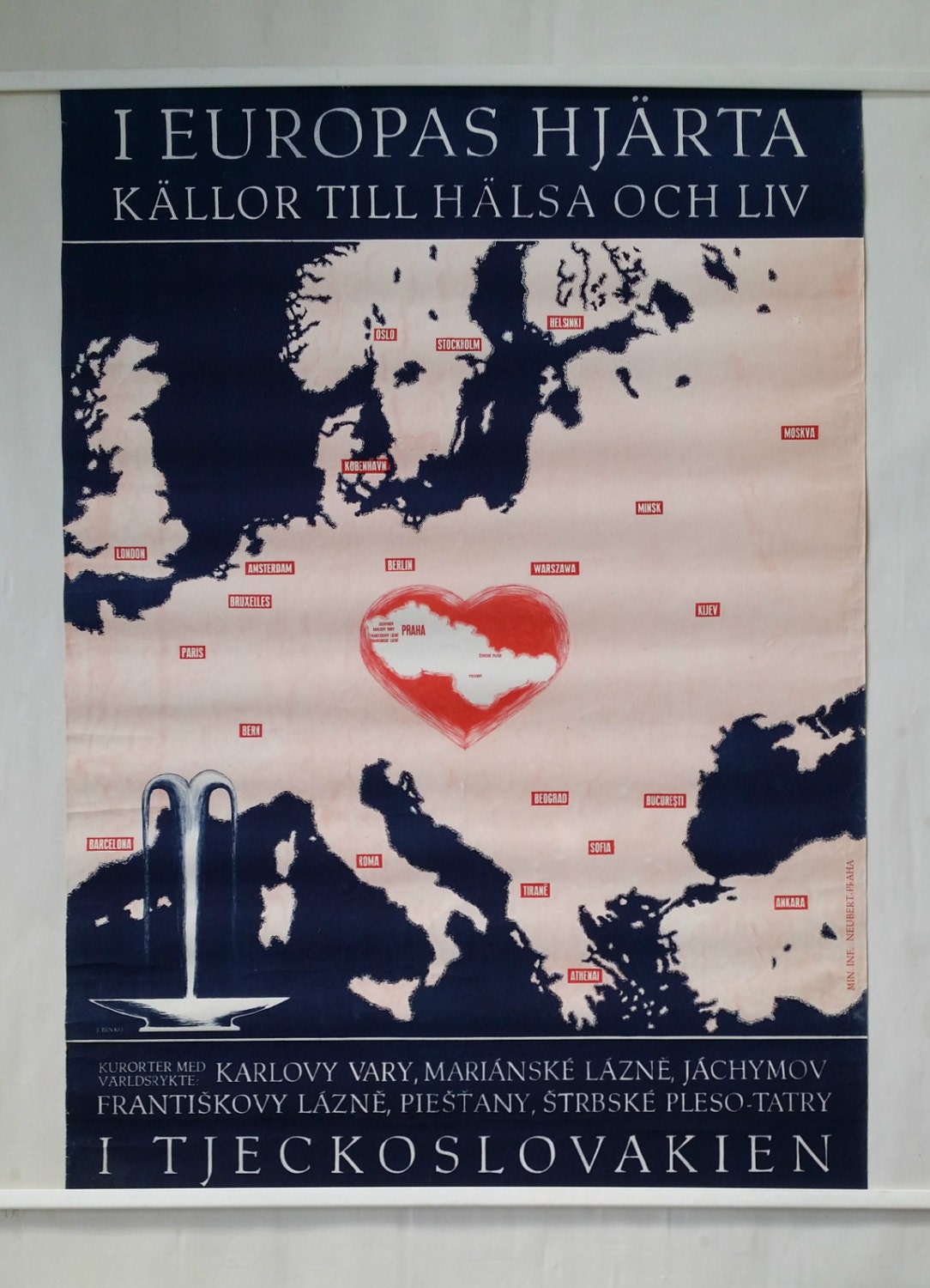 1960s Spas in Europe - Original Vintage Poster