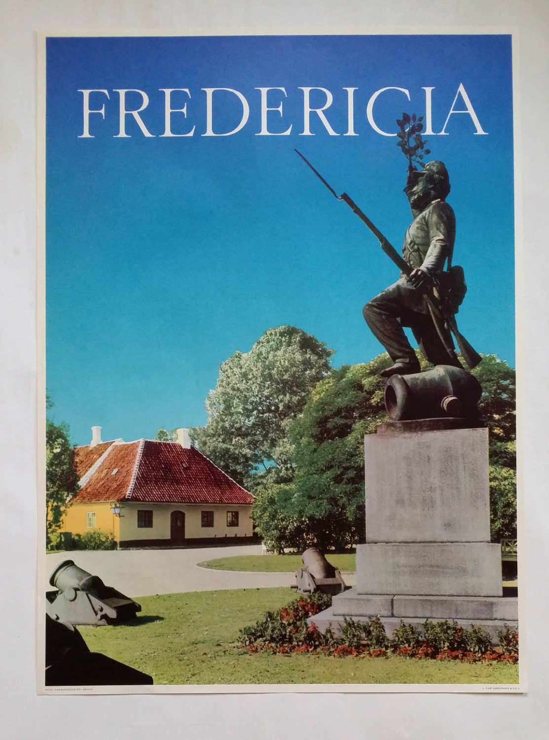 1950s Denmark Travel poster - Citadel of Fredericia - Original Vintage Poster