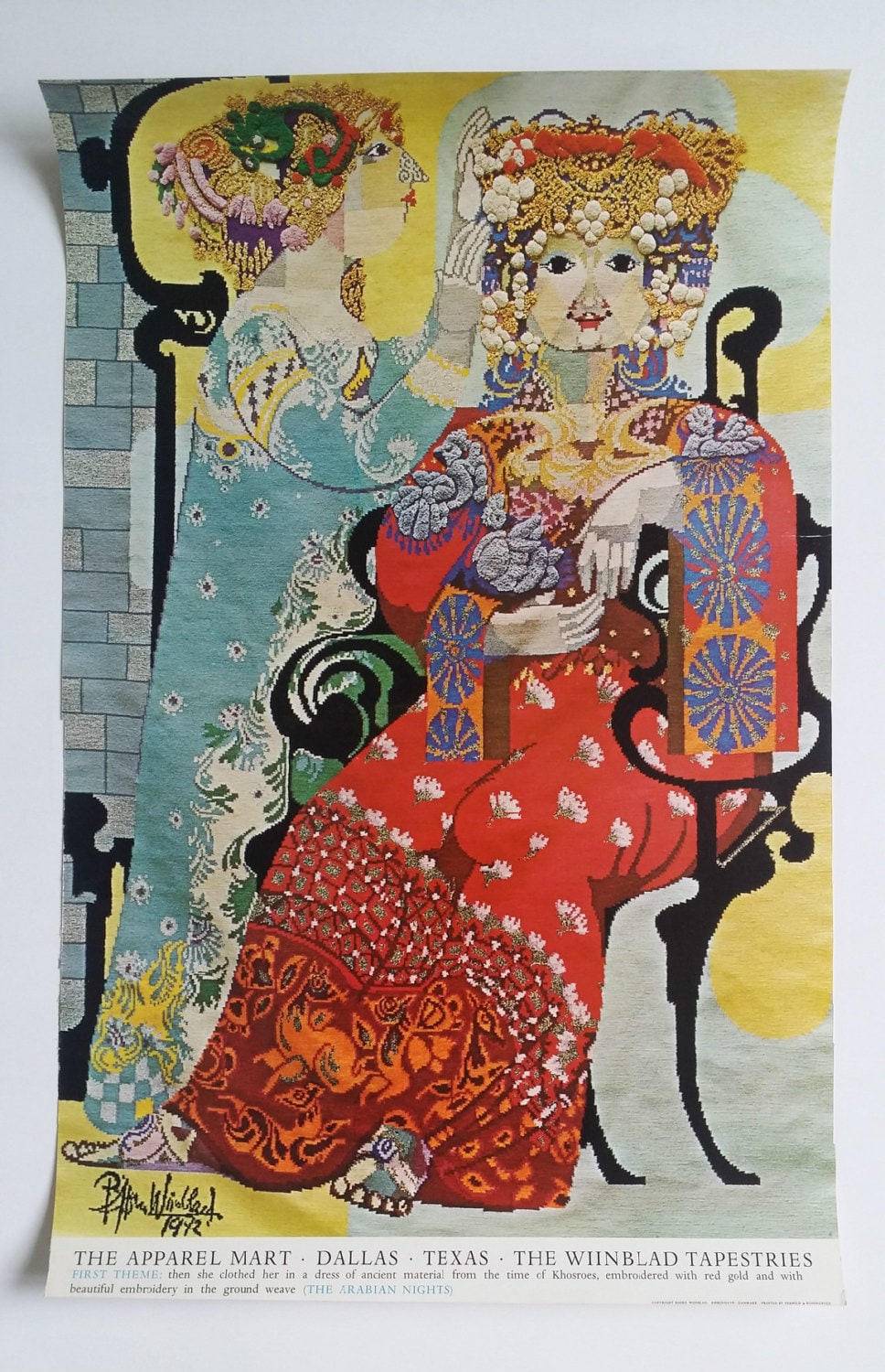 1972 The Wiinblad Tapestries - The Arabian Nights (First Theme) - Original Vintage Poster