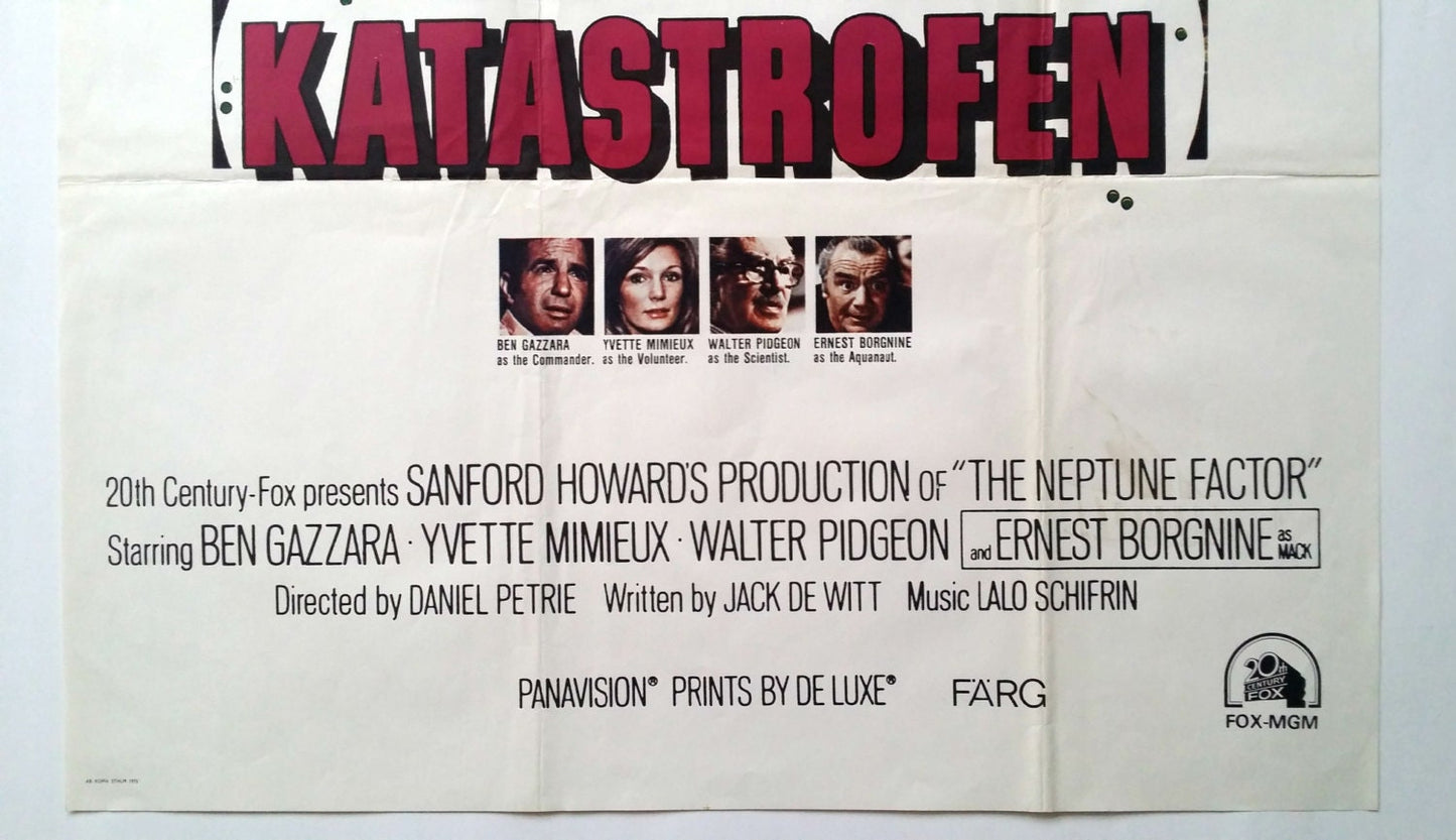 1973 The Neptune Factor Sci-Fi movie - Original Vintage Poster