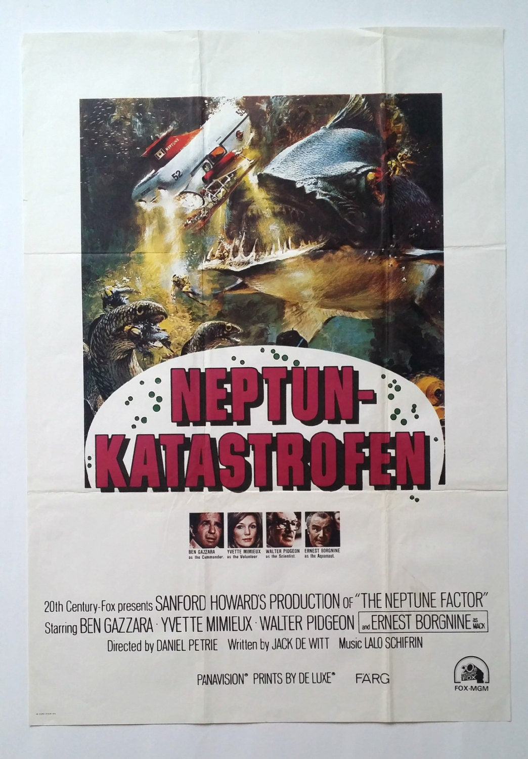 1973 The Neptune Factor Sci-Fi movie - Original Vintage Poster