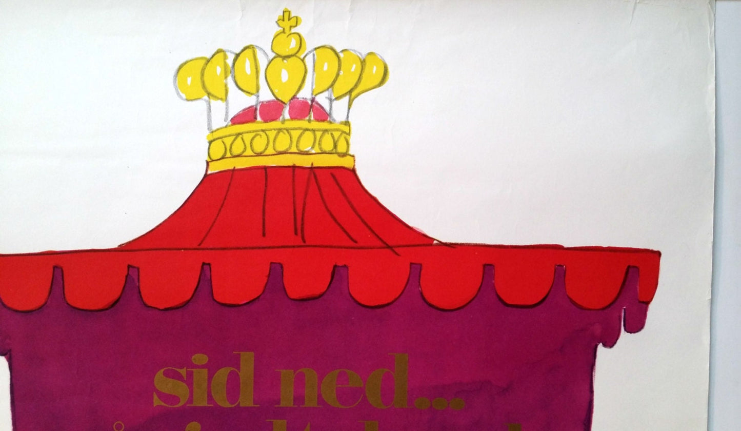 1970s Danish Furniture Quality Control by Antoni (Queen) - Original Vintage Poster
