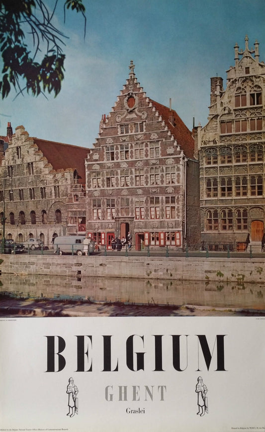 1950s Ghent, Belgium Travel Poster - Original Vintage Poster